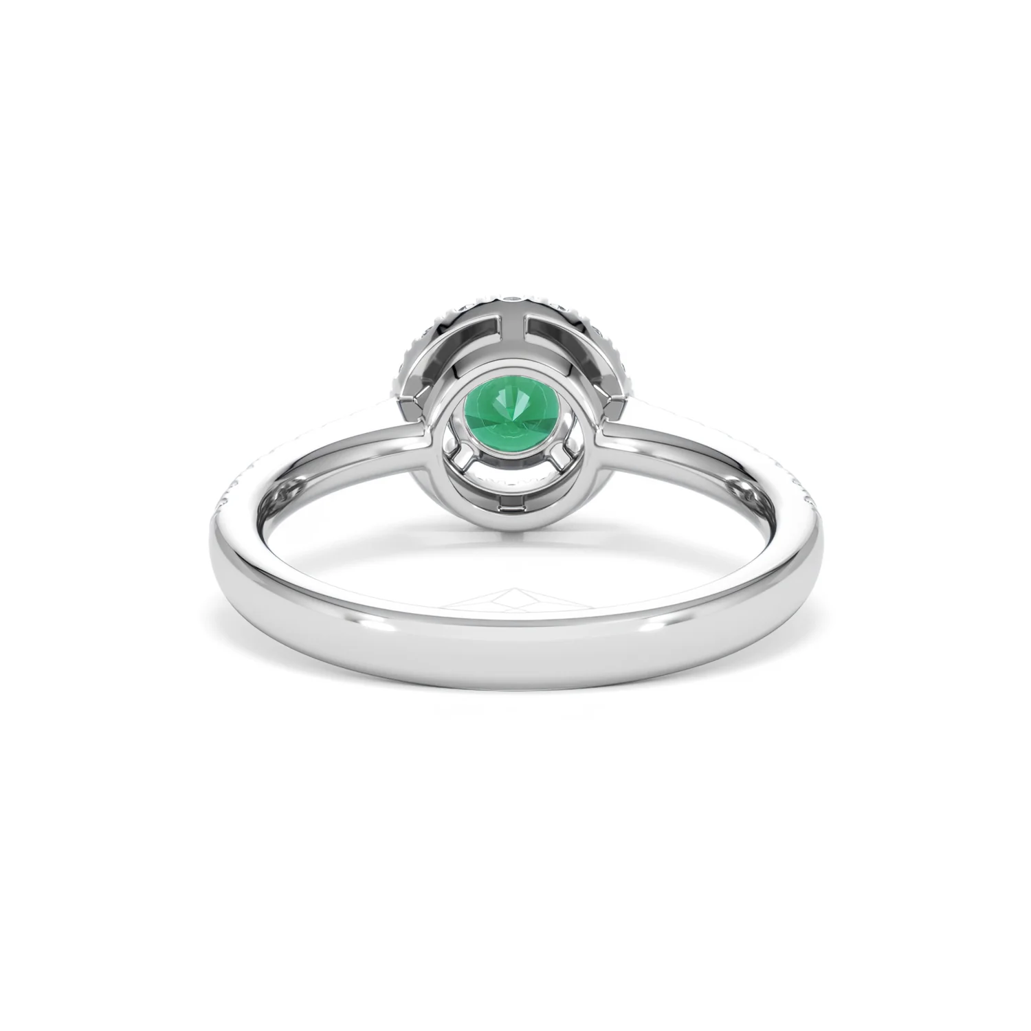 Halo Emerald 0.50ct And Diamond 18K White Gold Ring - Image 48