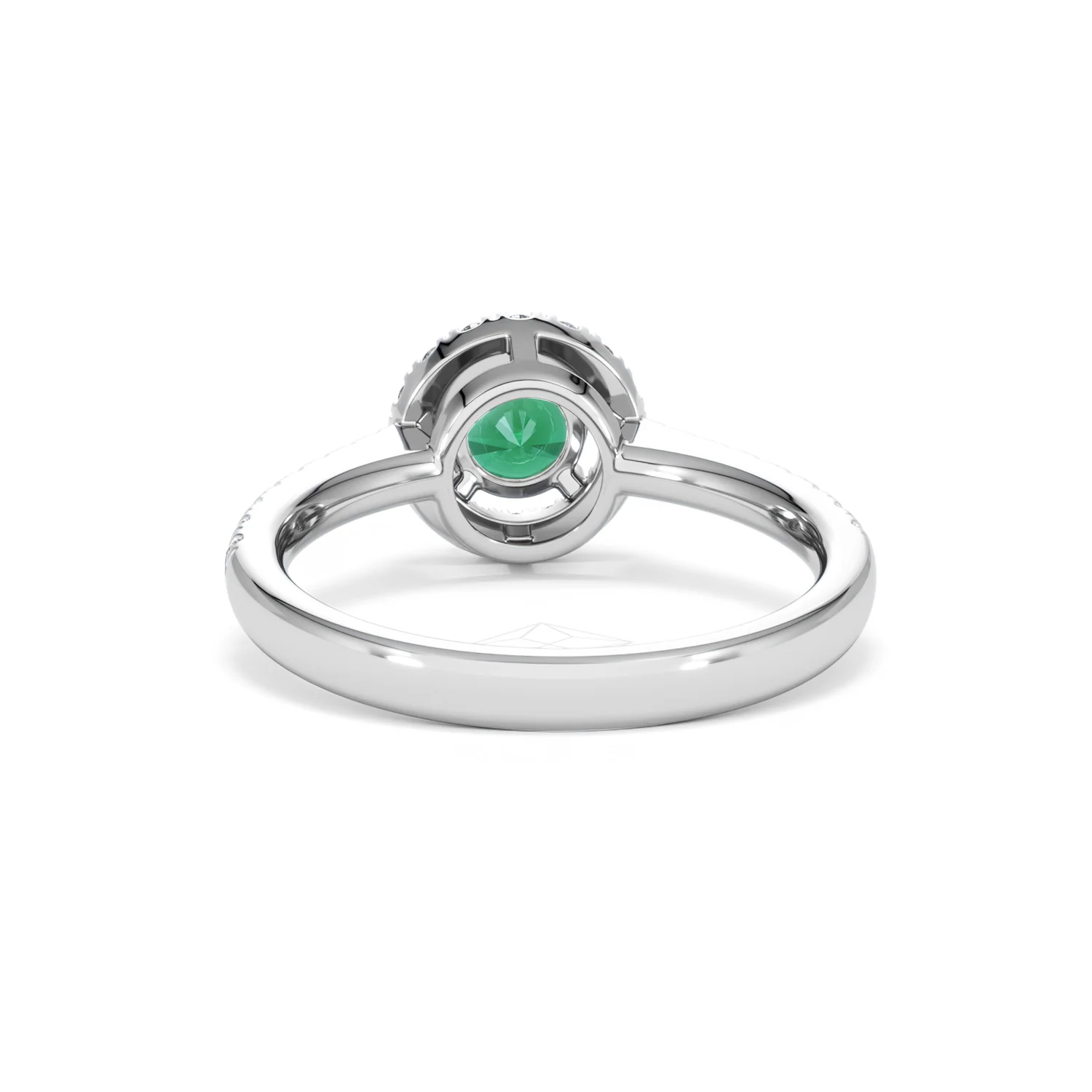 Halo Emerald 0.50ct And Diamond 18K White Gold Ring - Image 49