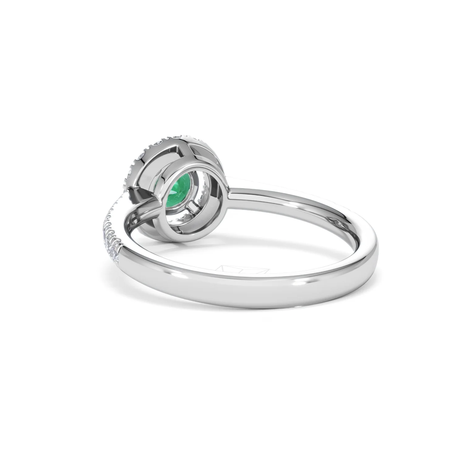 Halo Emerald 0.50ct And Diamond 18K White Gold Ring - Image 54