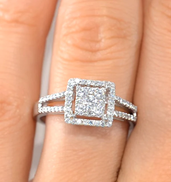 Halo Engagement Ring Galileo 0.50ct of Lab Diamonds in 9K Gold - Image 4