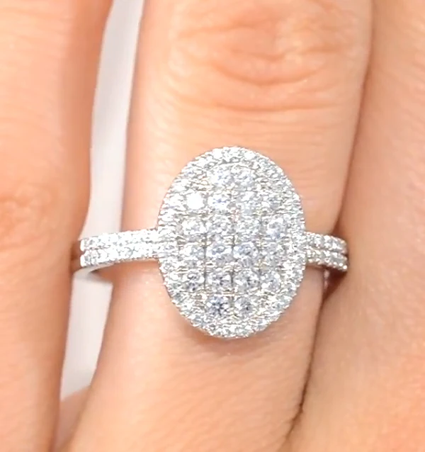 Halo Engagement Ring Galileo with 0.80ct of Diamonds in 18K Gold FT72 - Image 4