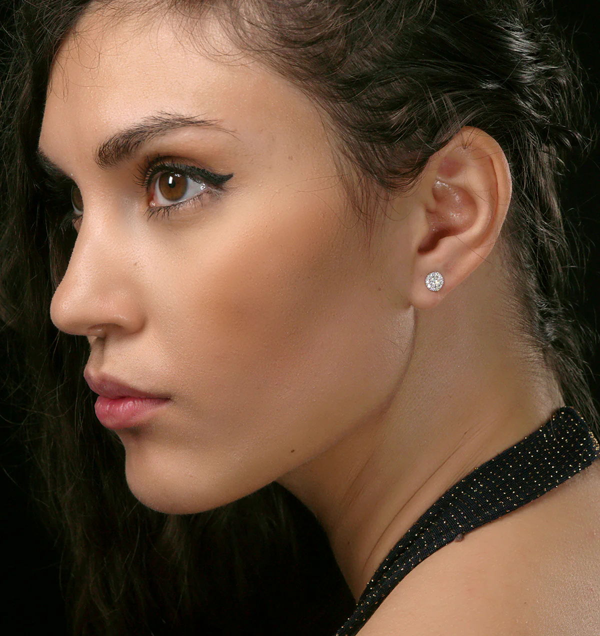 Halo Lab Diamond Earrings 0.50ct H/Si Set in 9K White Gold - Image 3