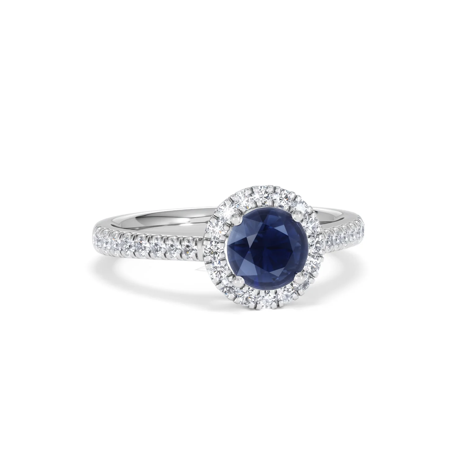 Halo Sapphire 0.75ct And Diamond 0.36ct 18K White Gold Ring - Image 11