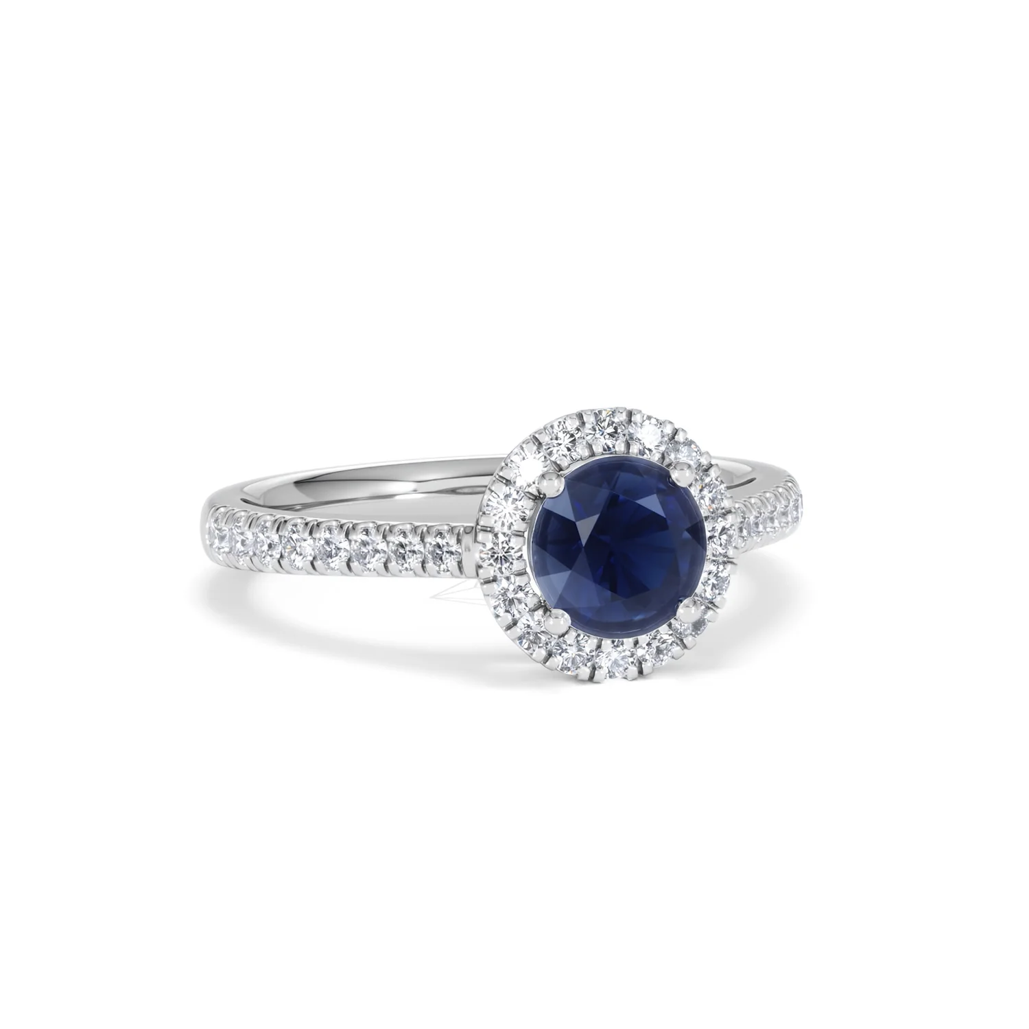 Halo Sapphire 0.75ct And Diamond 0.36ct 18K White Gold Ring - Image 12