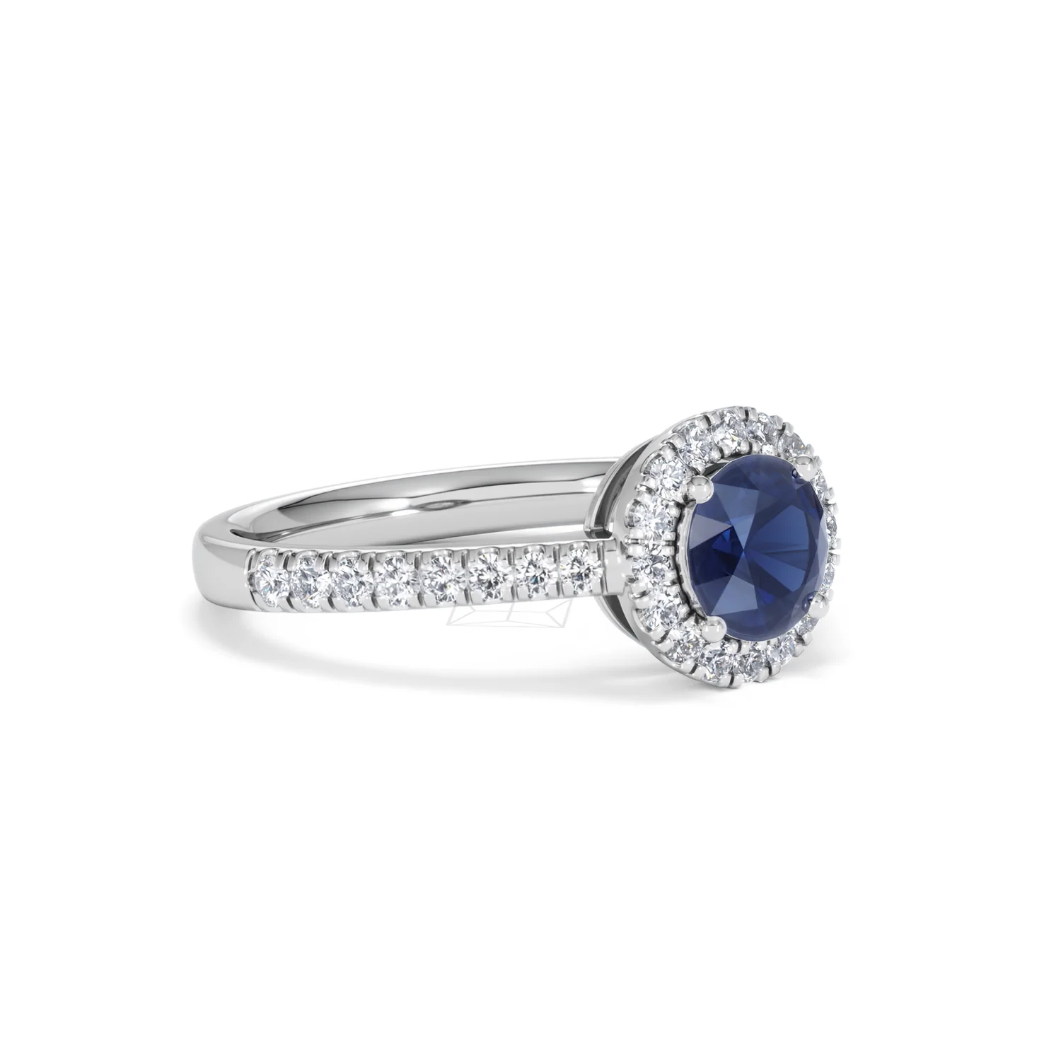 Halo Sapphire 0.75ct And Diamond 0.36ct 18K White Gold Ring - Image 17