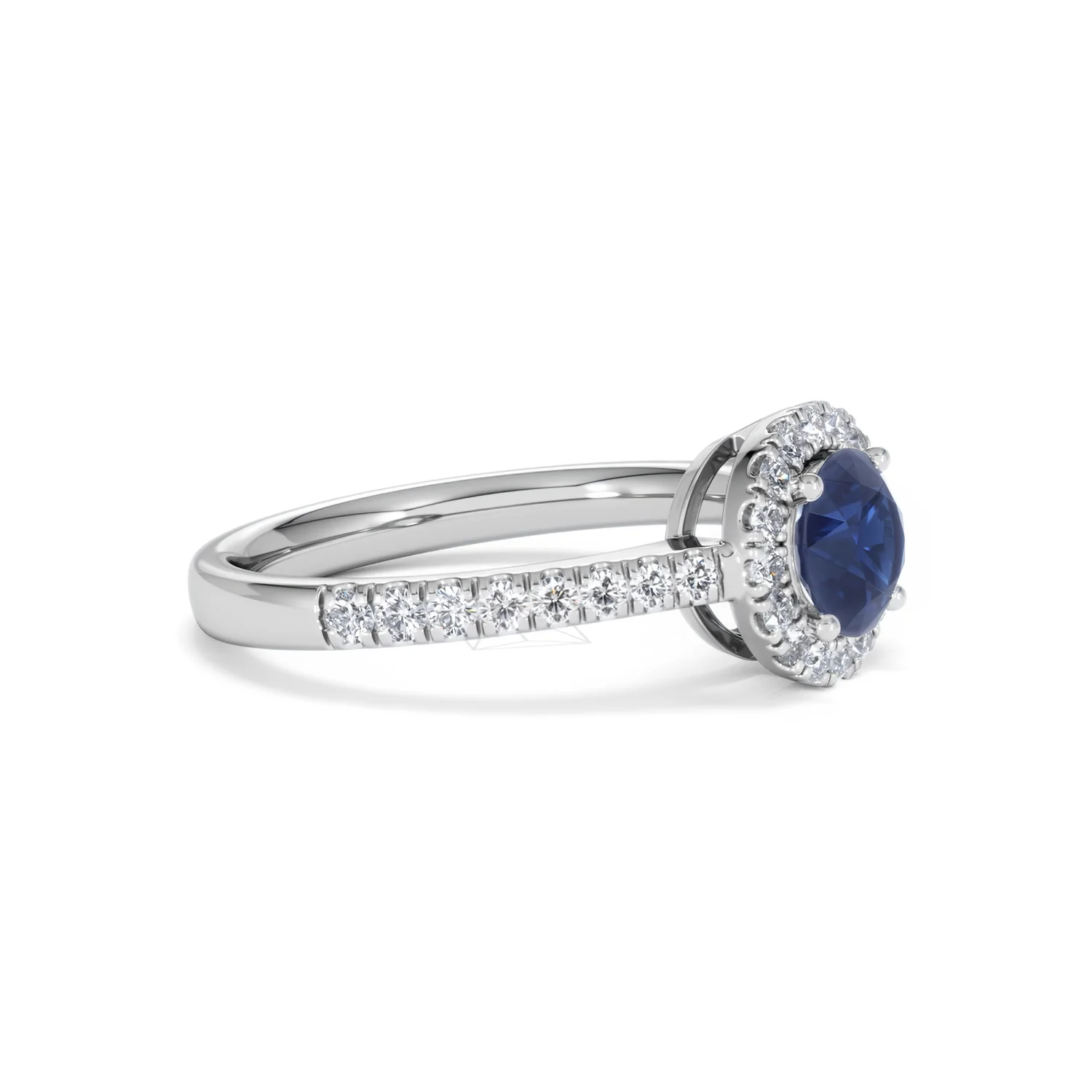 Halo Sapphire 0.75ct And Diamond 0.36ct 18K White Gold Ring - Image 21