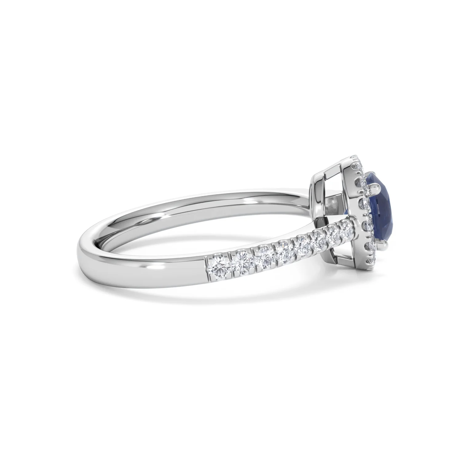 Halo Sapphire 0.75ct And Diamond 0.36ct 18K White Gold Ring - Image 28
