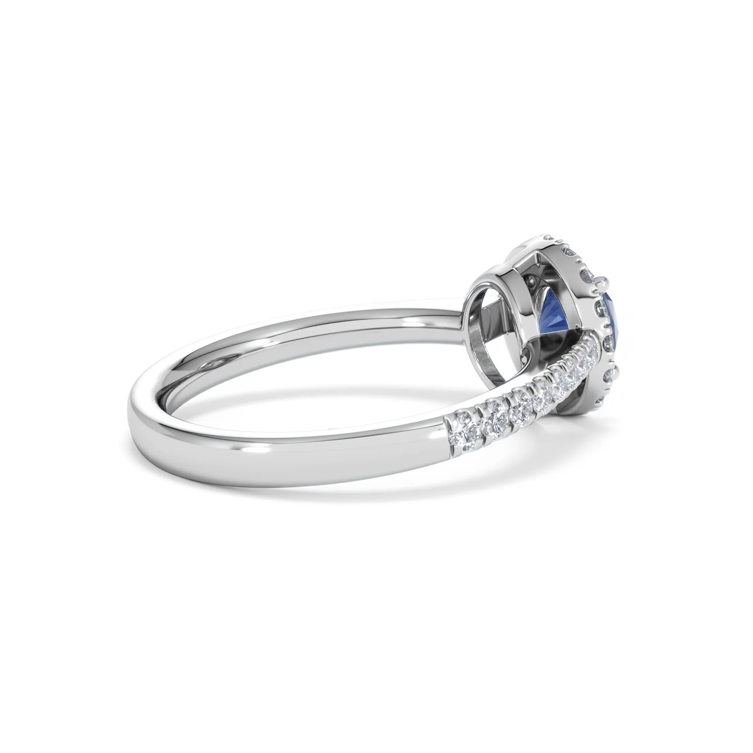 Halo Sapphire 0.75ct And Diamond 0.36ct 18K White Gold Ring - Image 34