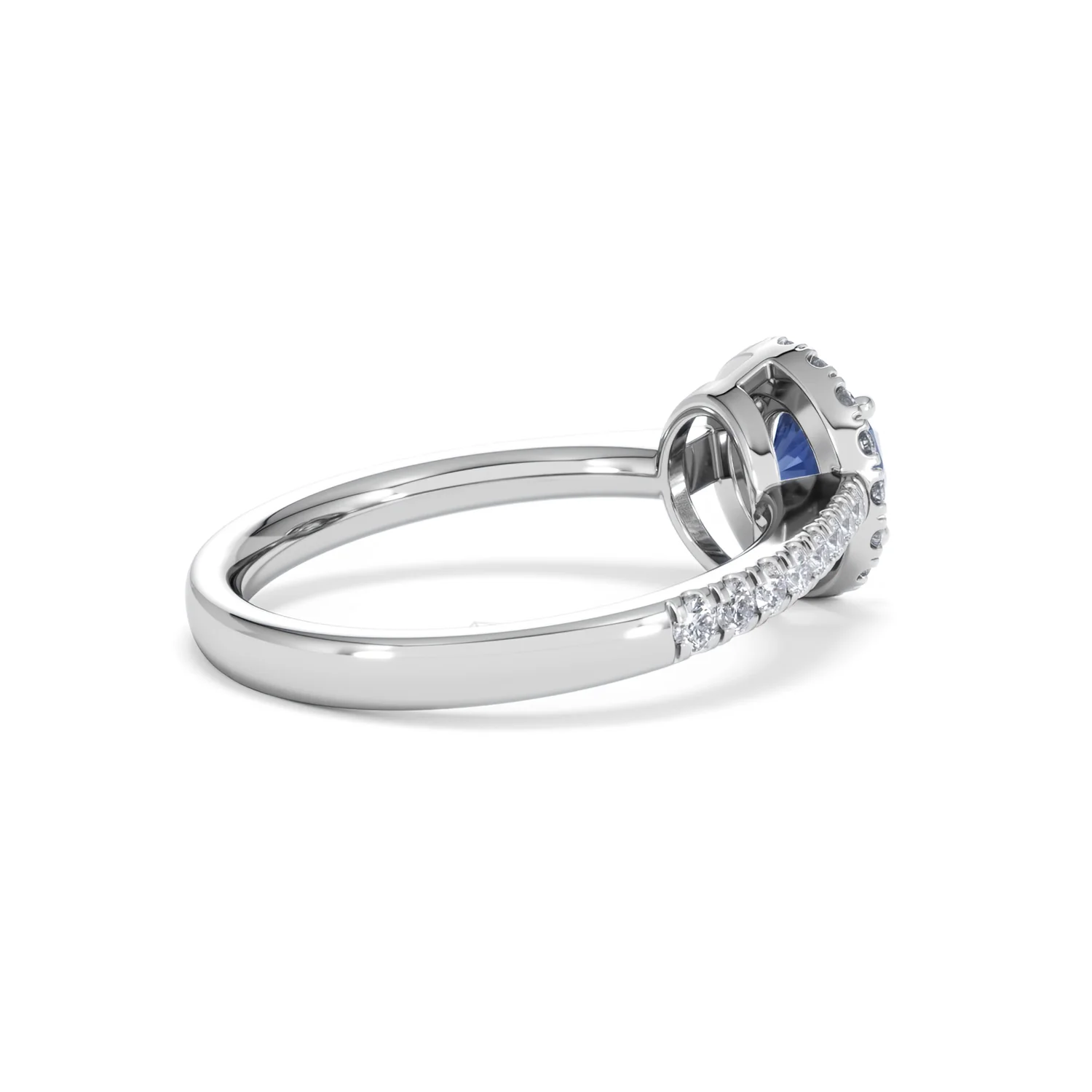 Halo Sapphire 0.75ct And Diamond 0.36ct 18K White Gold Ring - Image 35