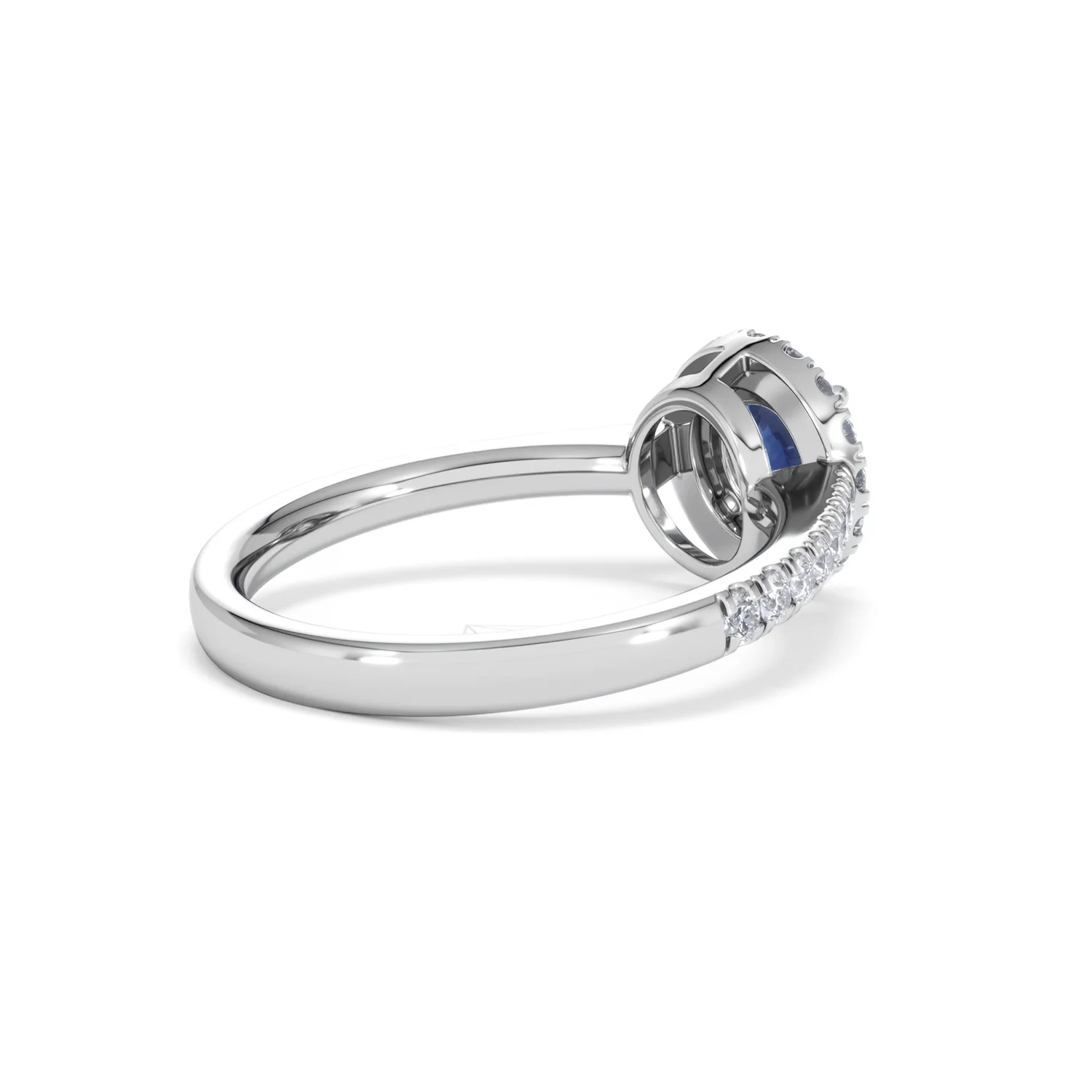 Halo Sapphire 0.75ct And Diamond 0.36ct 18K White Gold Ring - Image 37