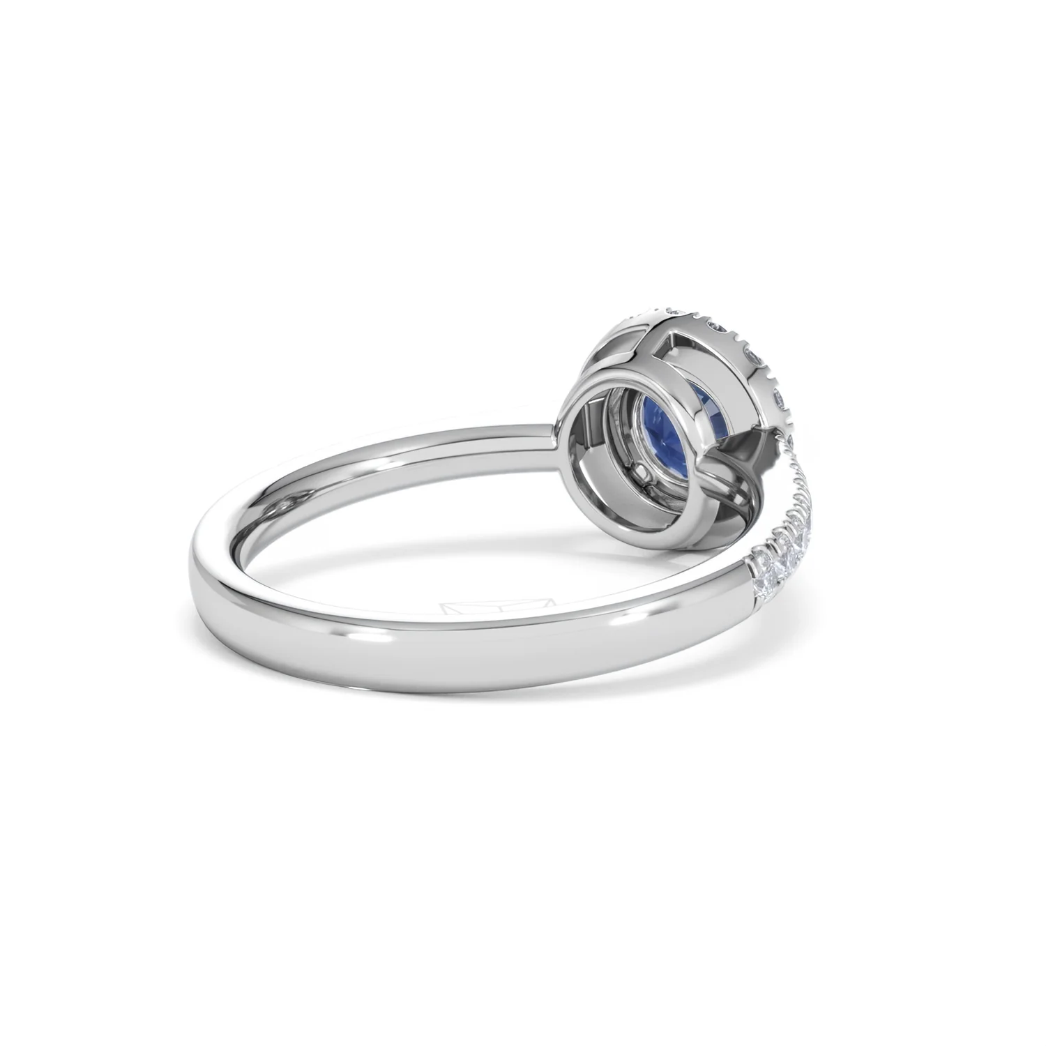 Halo Sapphire 0.75ct And Diamond 0.36ct 18K White Gold Ring - Image 40