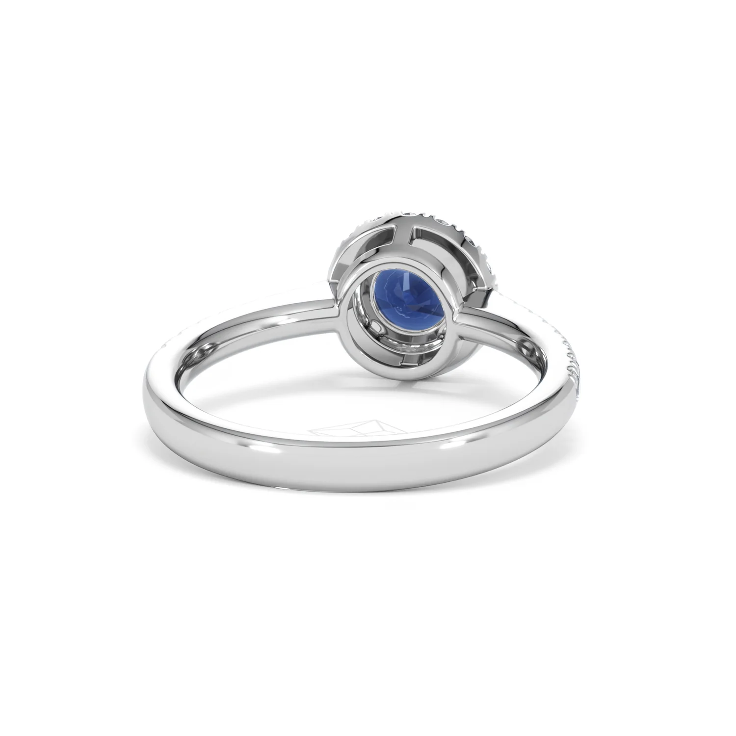 Halo Sapphire 0.75ct And Diamond 0.36ct 18K White Gold Ring - Image 45