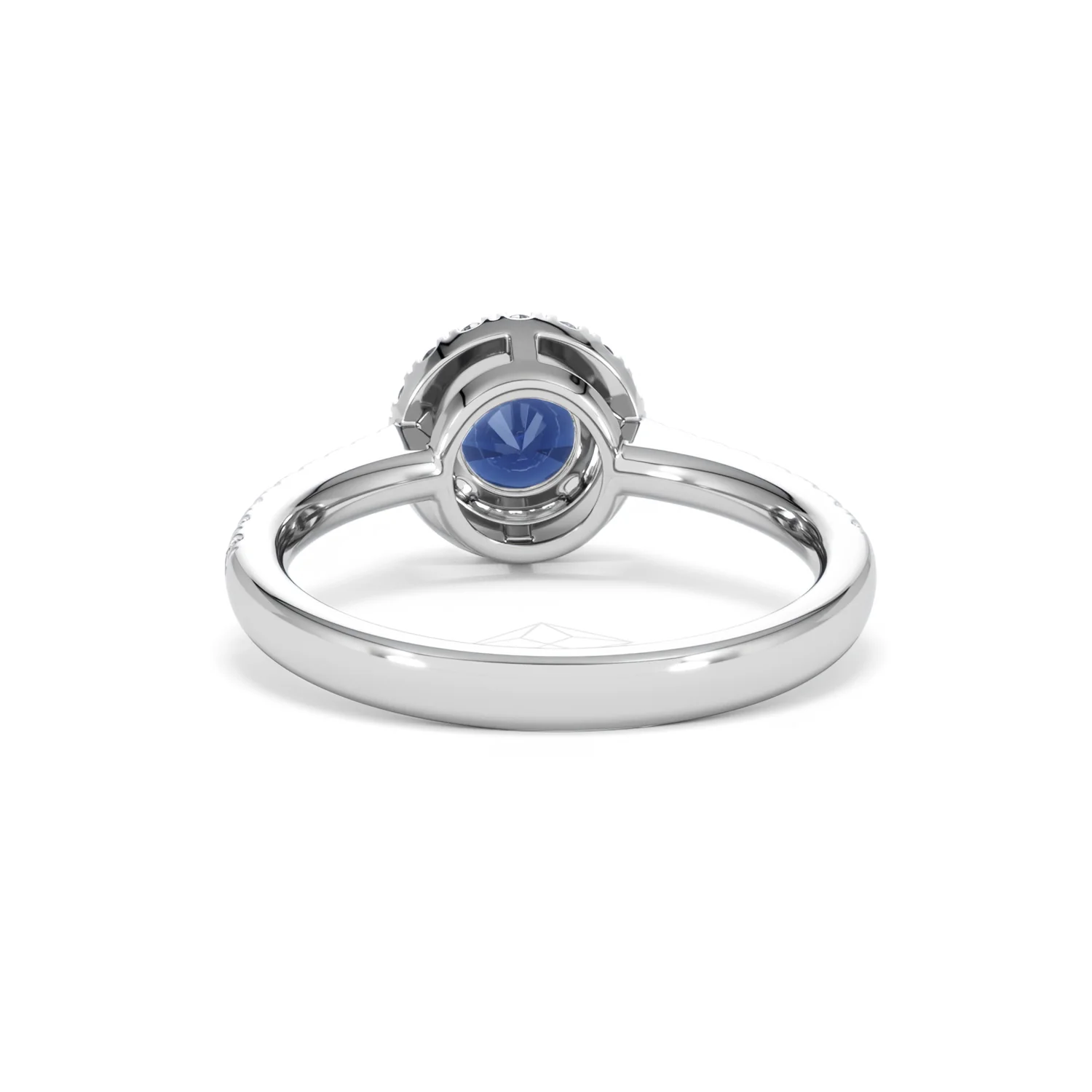 Halo Sapphire 0.75ct And Diamond 0.36ct 18K White Gold Ring - Image 49