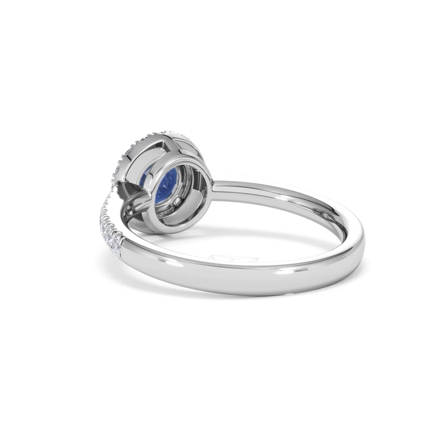Halo Sapphire 0.75ct And Diamond 0.36ct 18K White Gold Ring - Image 55