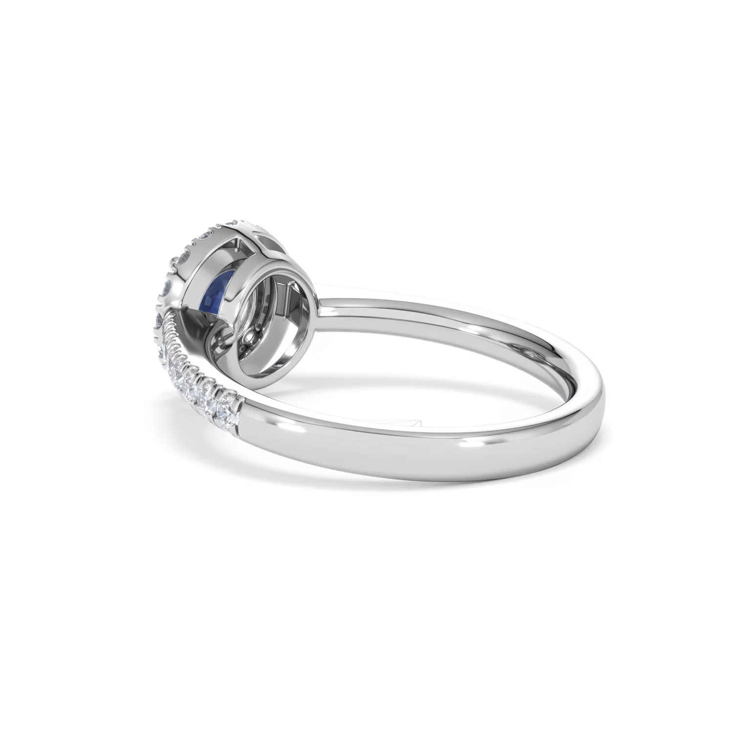 Halo Sapphire 0.75ct And Diamond 0.36ct 18K White Gold Ring - Image 58