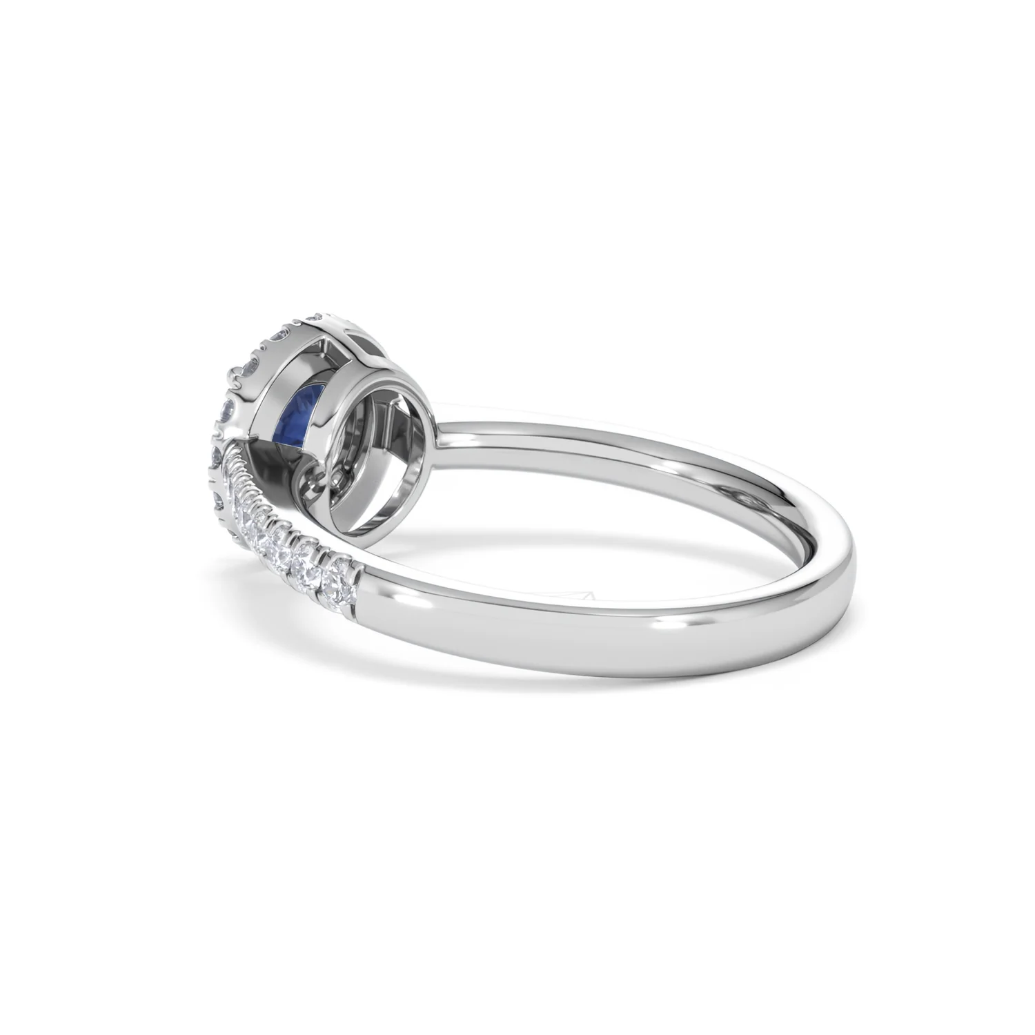Halo Sapphire 0.75ct And Diamond 0.36ct 18K White Gold Ring - Image 59