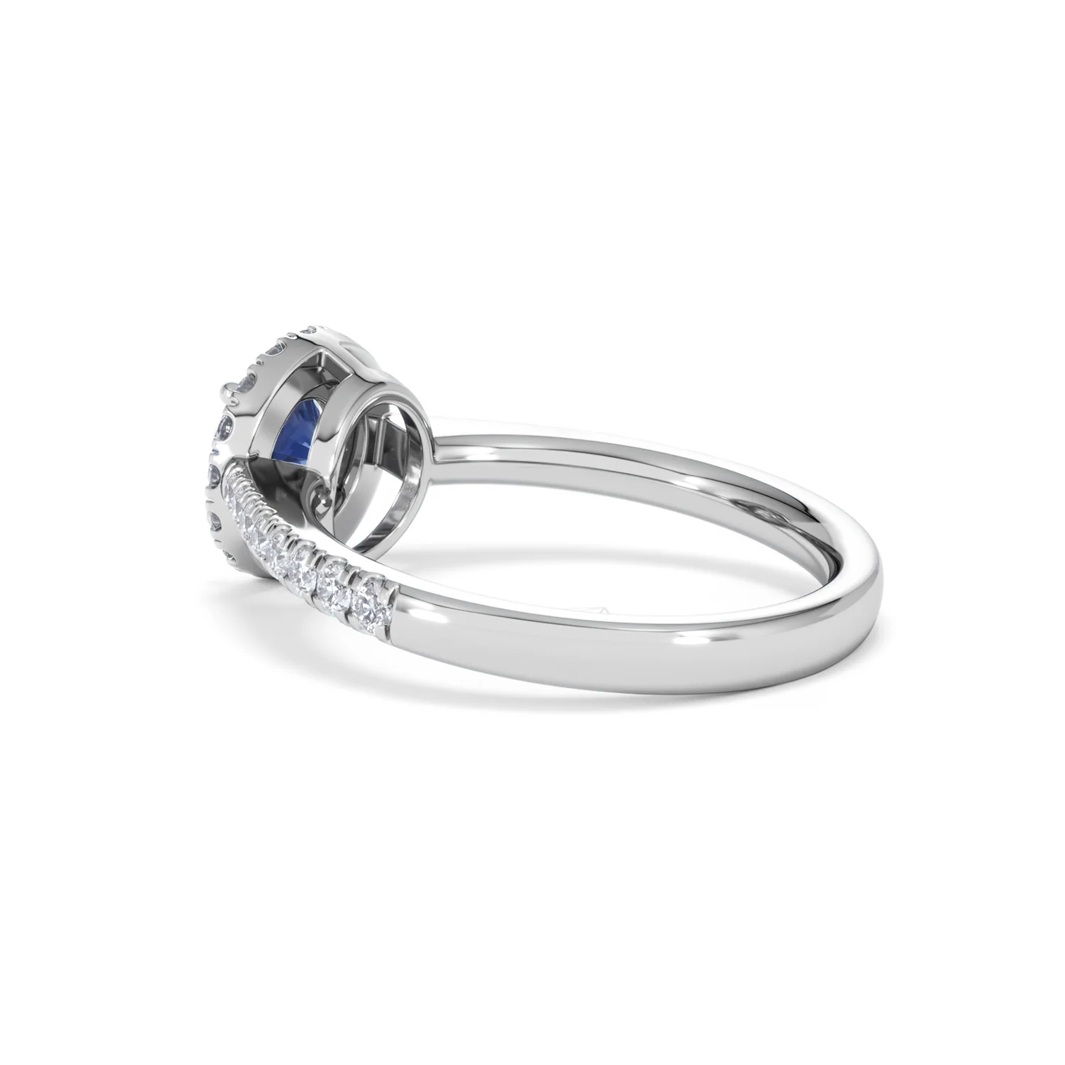 Halo Sapphire 0.75ct And Diamond 0.36ct 18K White Gold Ring - Image 60