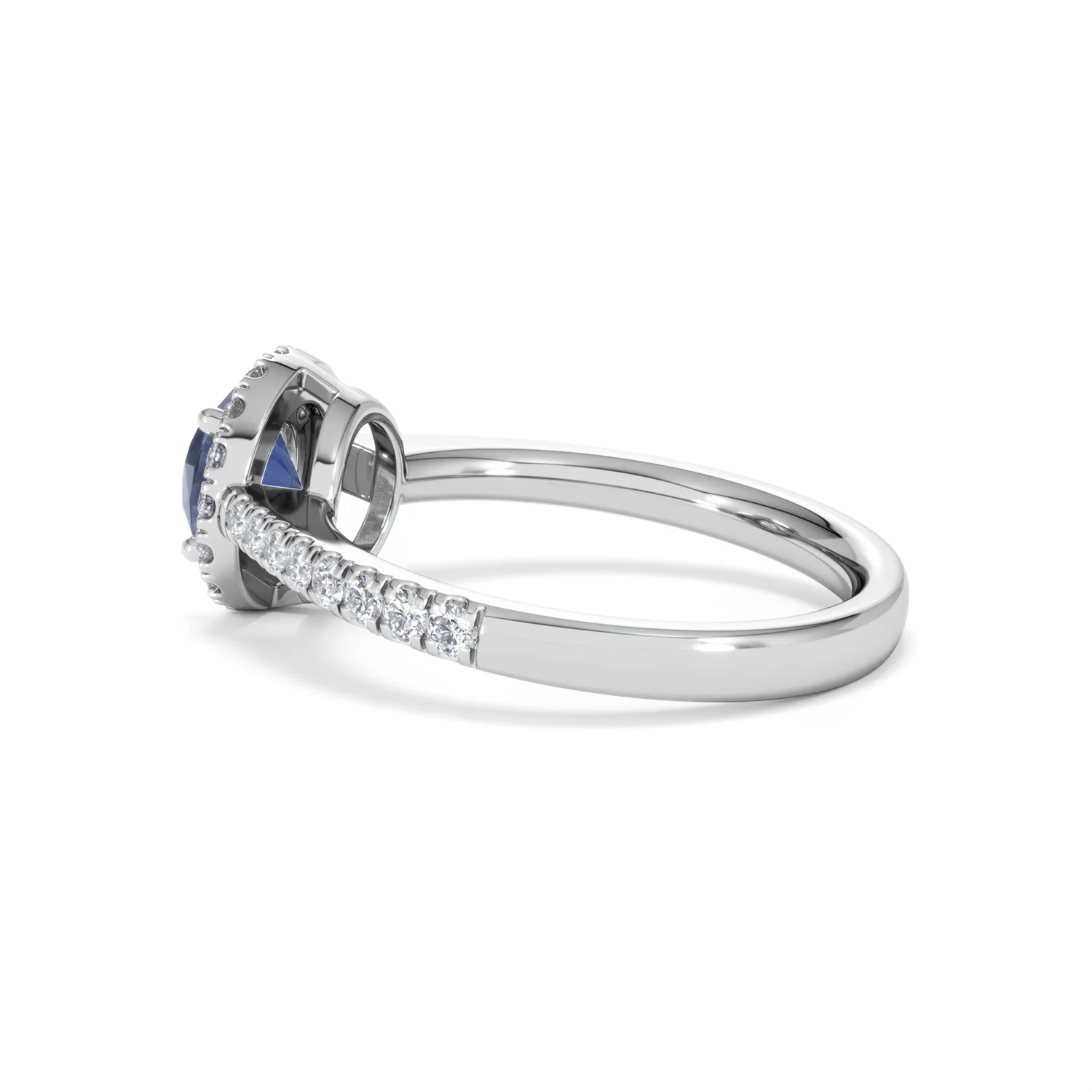Halo Sapphire 0.75ct And Diamond 0.36ct 18K White Gold Ring - Image 63