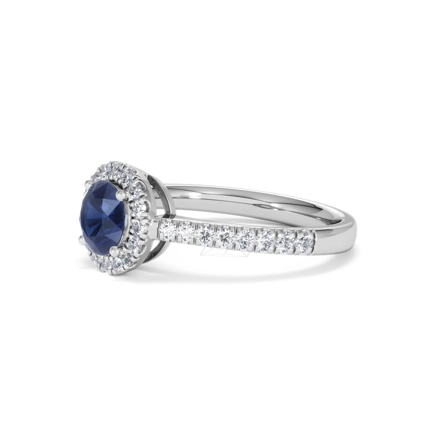 Halo Sapphire 0.75ct And Diamond 0.36ct 18K White Gold Ring - Image 76