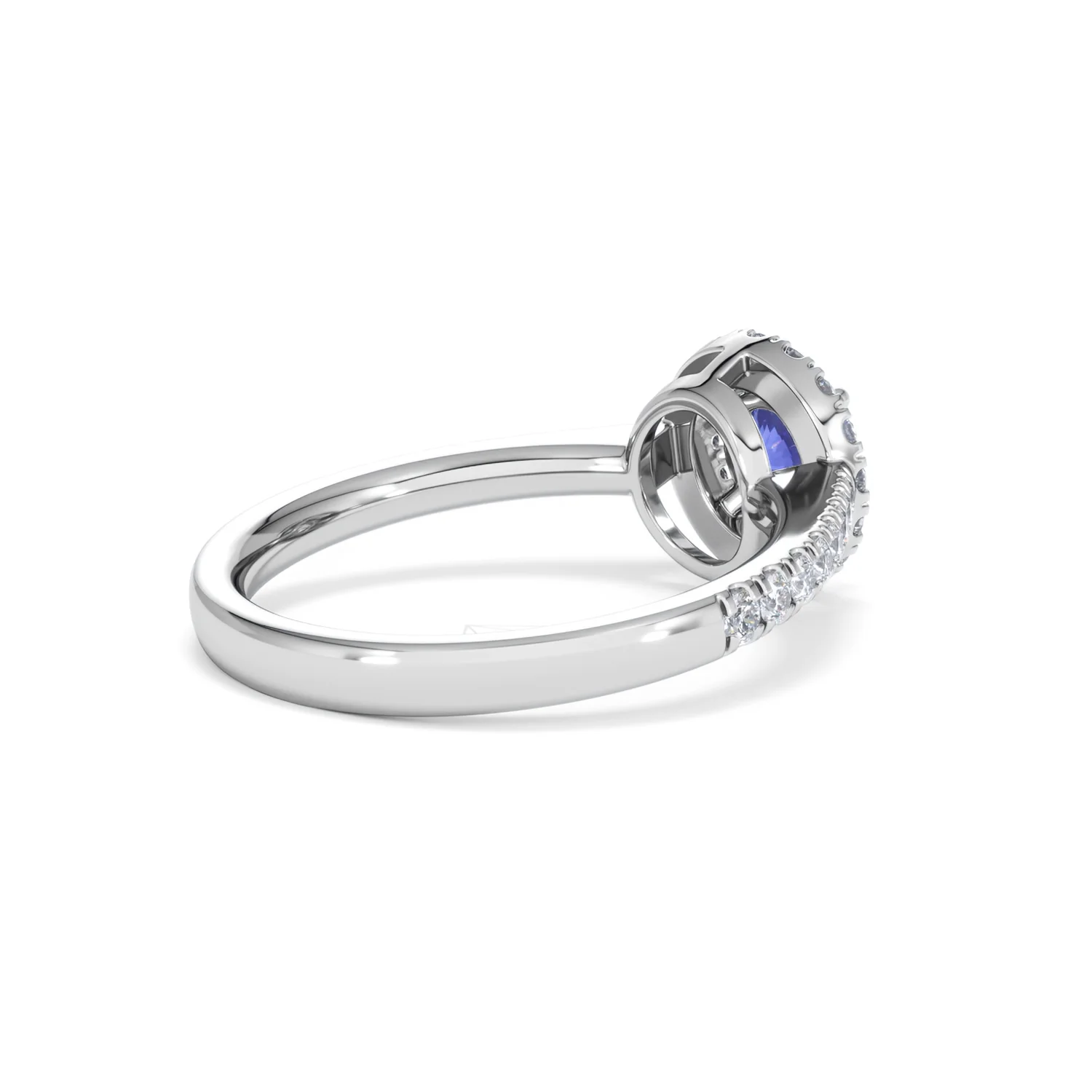 Halo Tanzanite 8.7mm And 0.36ct Diamond 18K White Gold Ring - Image 37