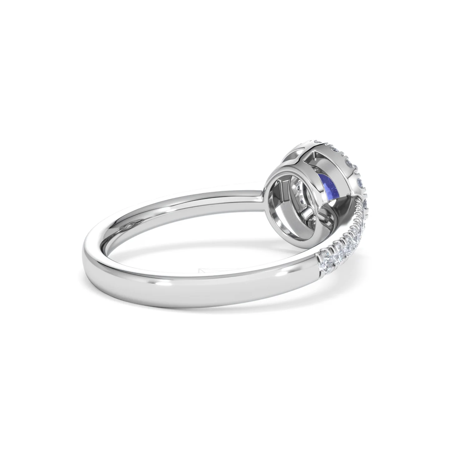 Halo Tanzanite 8.7mm And 0.36ct Diamond 18K White Gold Ring - Image 38