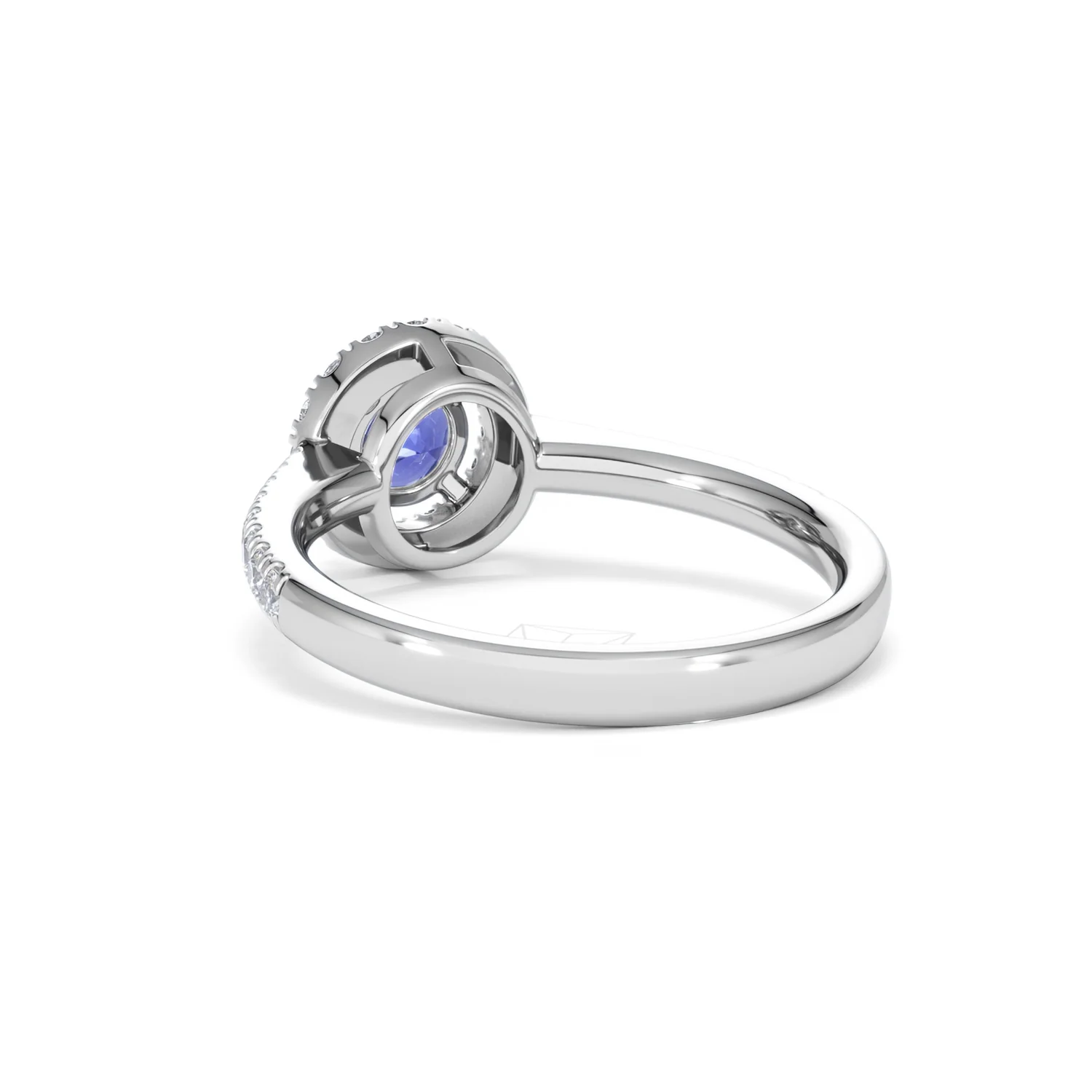 Halo Tanzanite 8.7mm And 0.36ct Diamond 18K White Gold Ring - Image 54