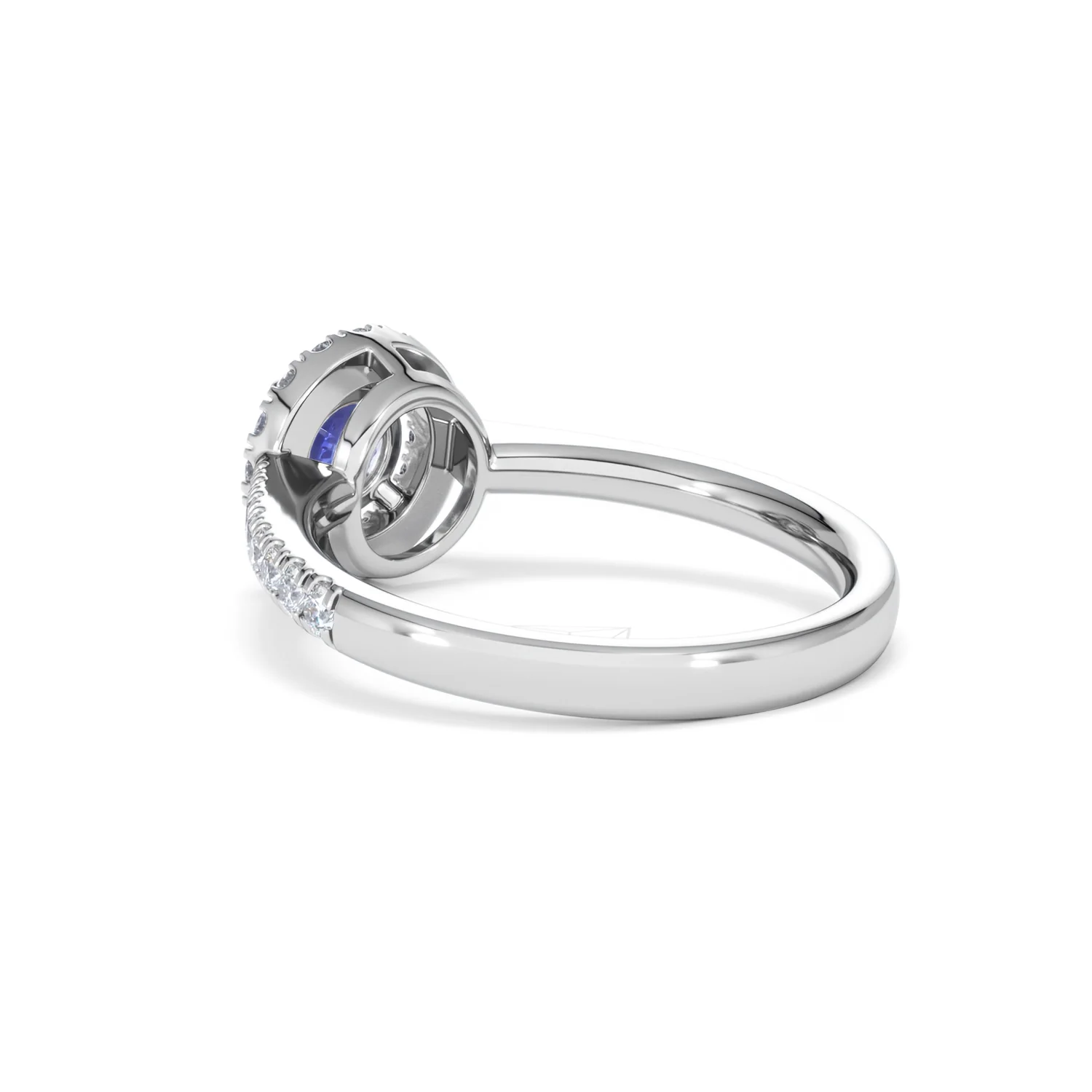 Halo Tanzanite 8.7mm And 0.36ct Diamond 18K White Gold Ring - Image 57