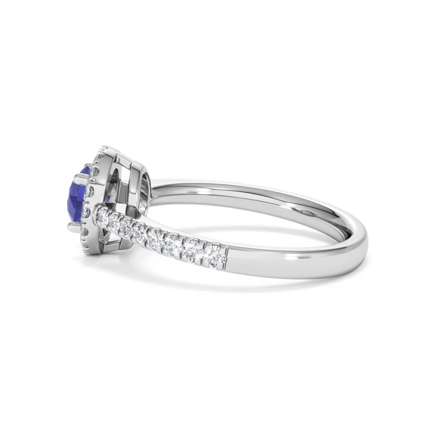 Halo Tanzanite 8.7mm And 0.36ct Diamond 18K White Gold Ring - Image 66