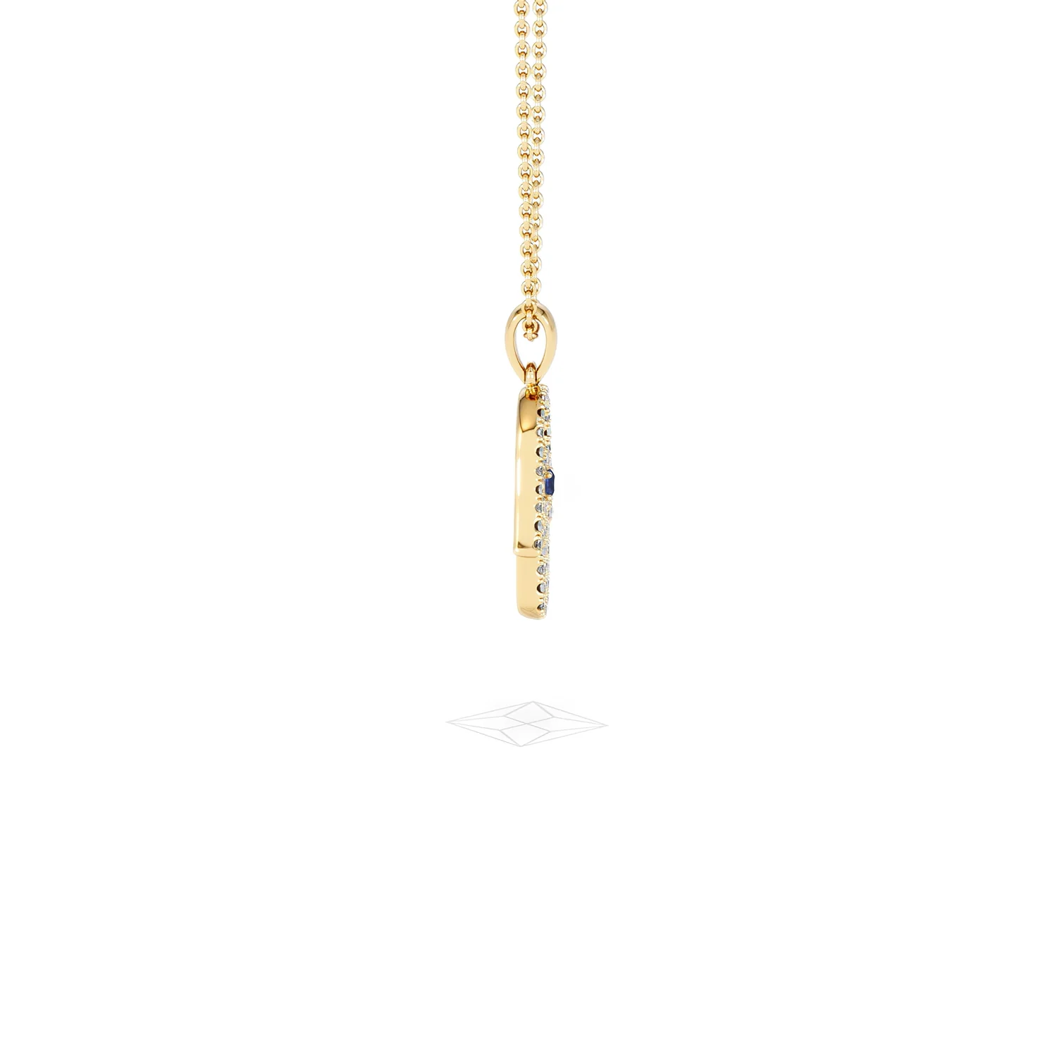 Hamsa Fortune 0.05ct Sapphire and 0.25ct Lab Grown Diamond Pendant Necklace in 18K Gold Vermeil - Image 28