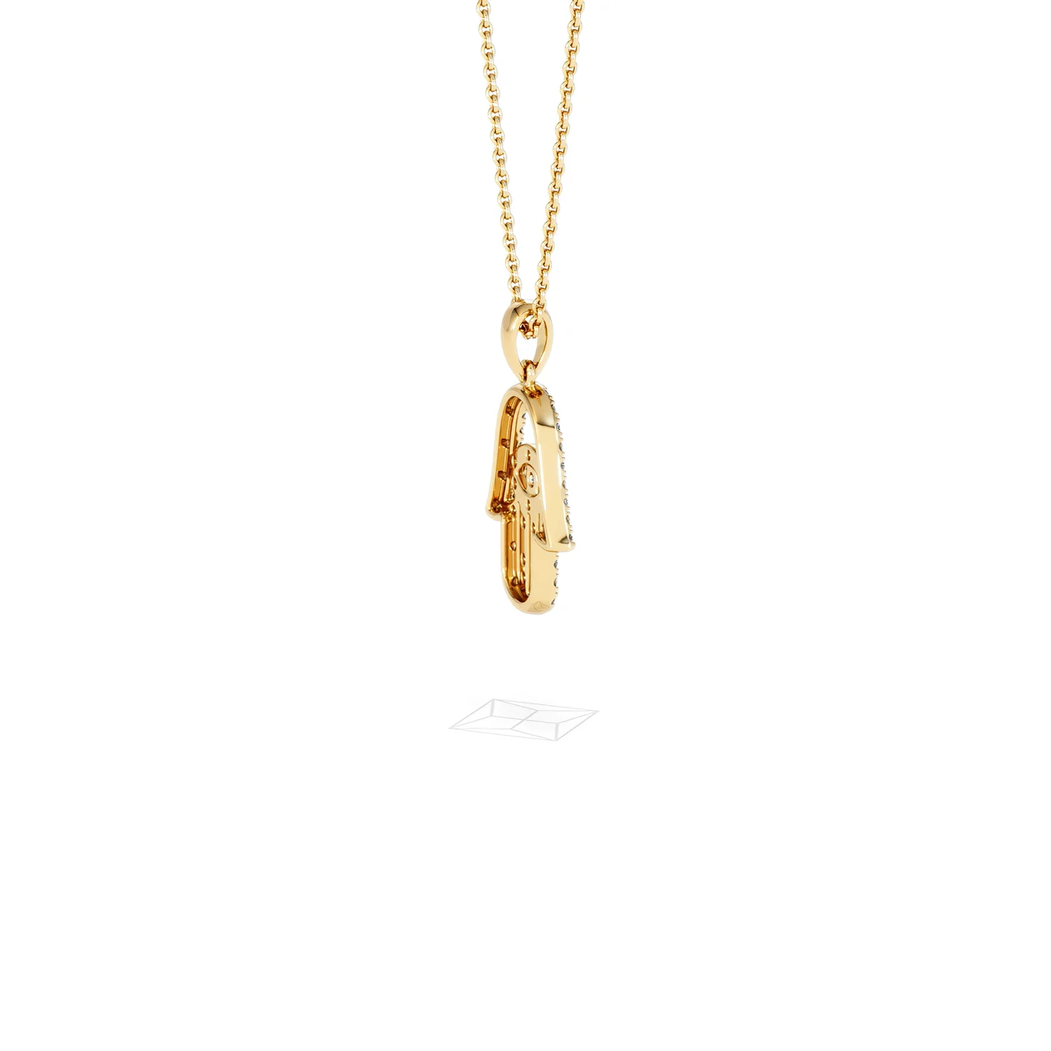Hamsa Fortune 0.05ct Sapphire and 0.25ct Lab Grown Diamond Pendant Necklace in 18K Gold Vermeil - Image 34