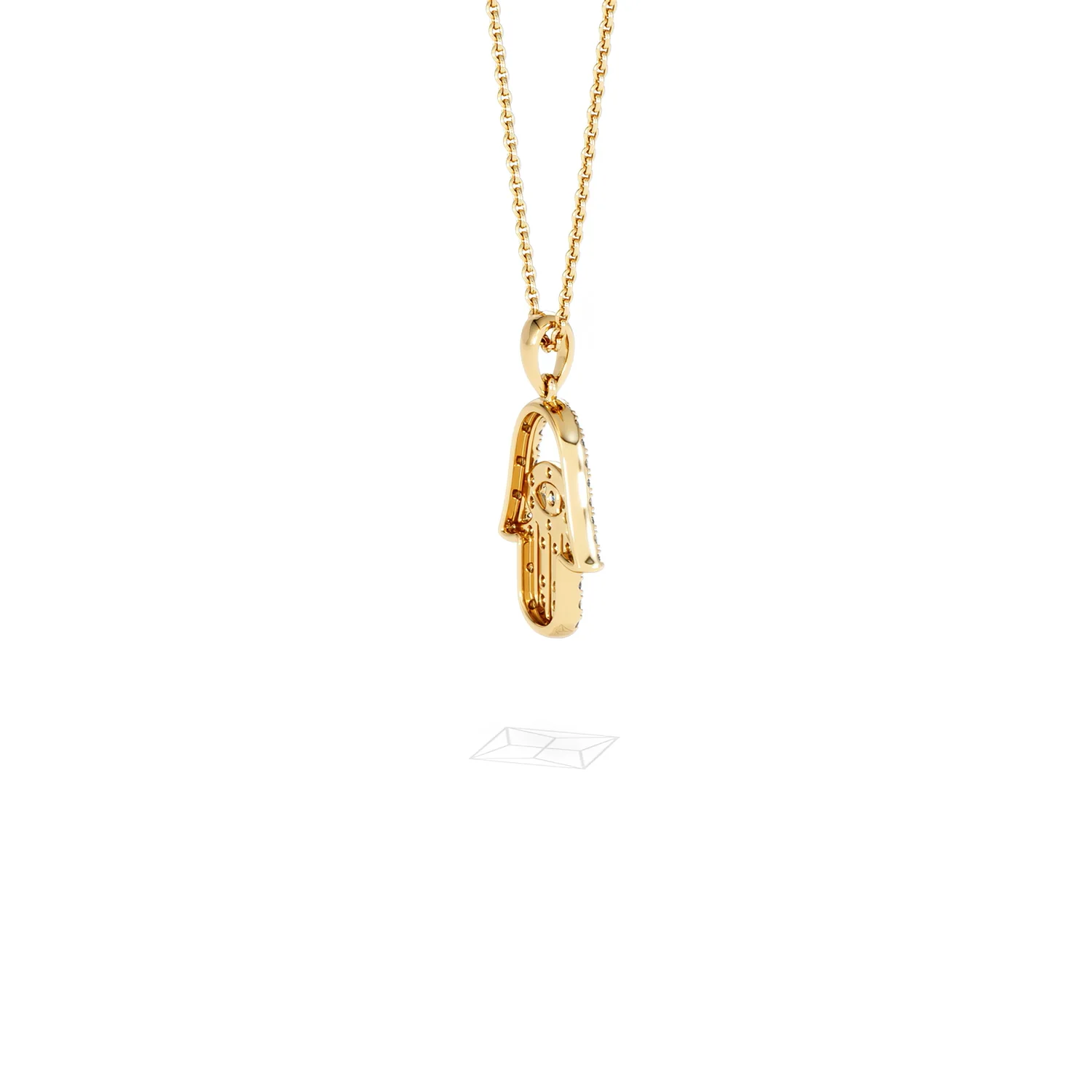 Hamsa Fortune 0.05ct Sapphire and 0.25ct Lab Grown Diamond Pendant Necklace in 18K Gold Vermeil - Image 35