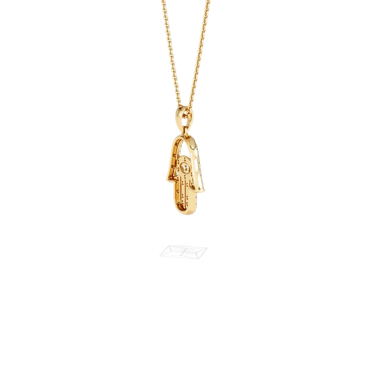 Hamsa Fortune 0.05ct Sapphire and 0.25ct Lab Grown Diamond Pendant Necklace in 18K Gold Vermeil - Image 36