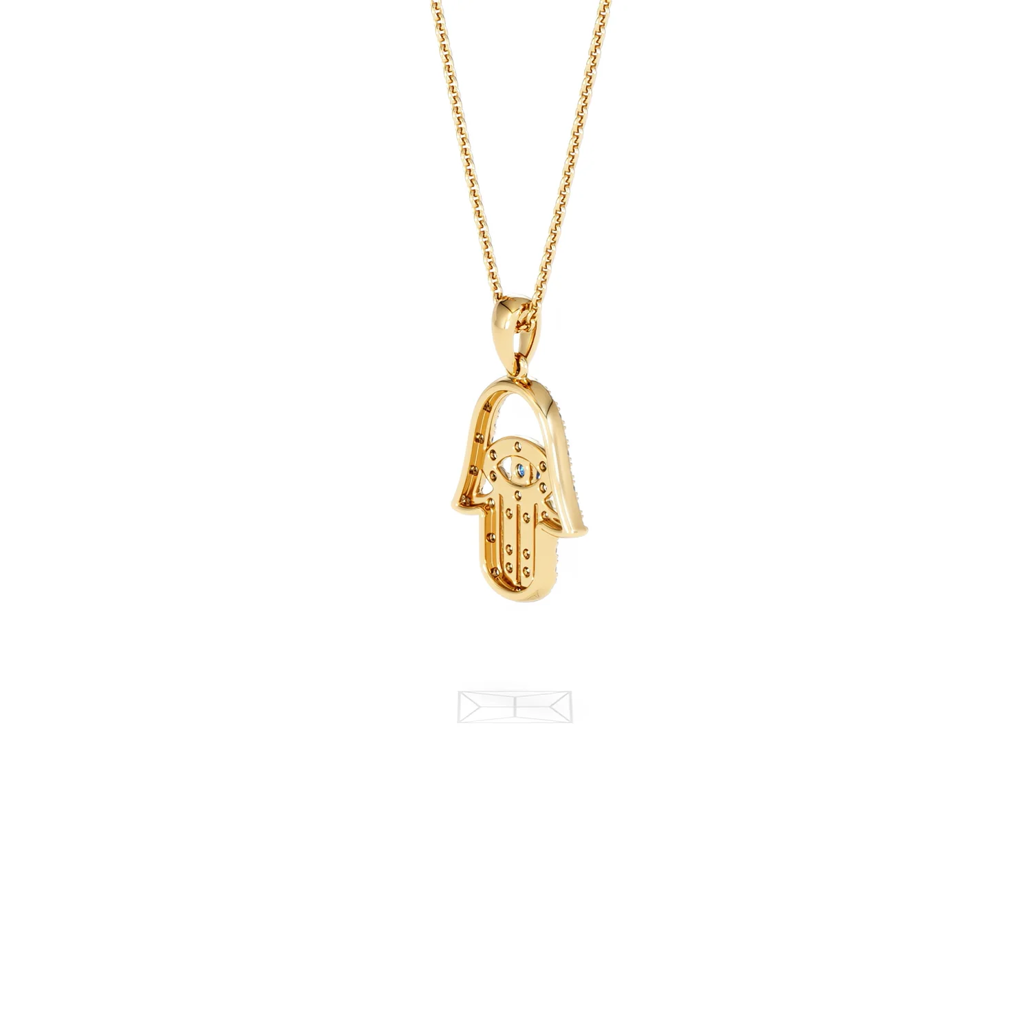 Hamsa Fortune 0.05ct Sapphire and 0.25ct Lab Grown Diamond Pendant Necklace in 18K Gold Vermeil - Image 39