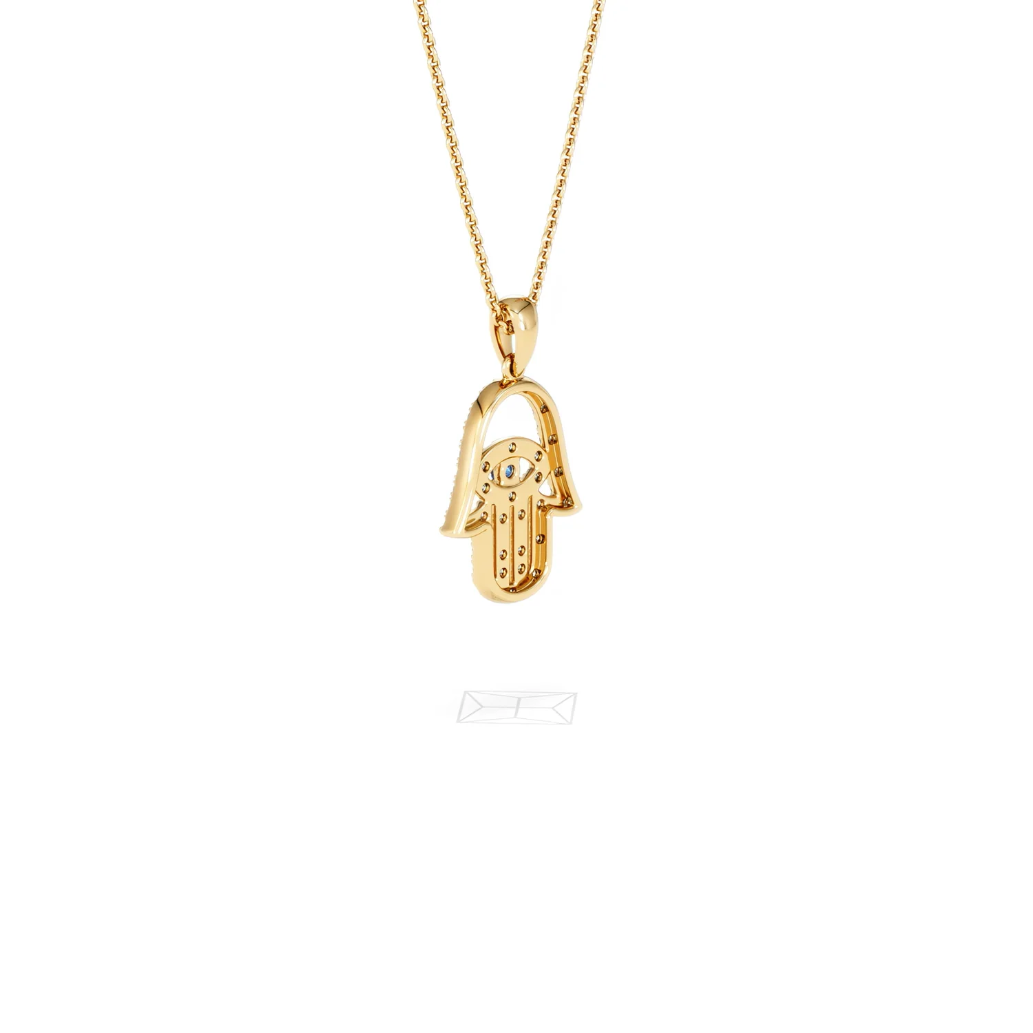 Hamsa Fortune 0.05ct Sapphire and 0.25ct Lab Grown Diamond Pendant Necklace in 18K Gold Vermeil - Image 58