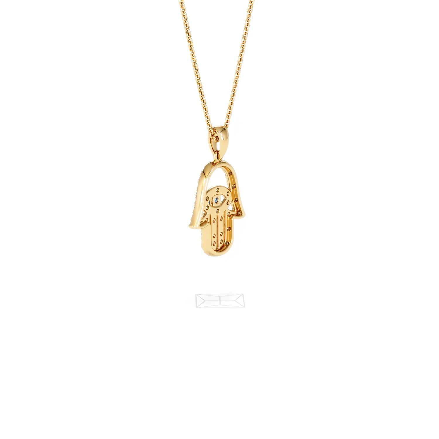 Hamsa Fortune 0.05ct Sapphire and 0.25ct Lab Grown Diamond Pendant Necklace in 18K Gold Vermeil - Image 59
