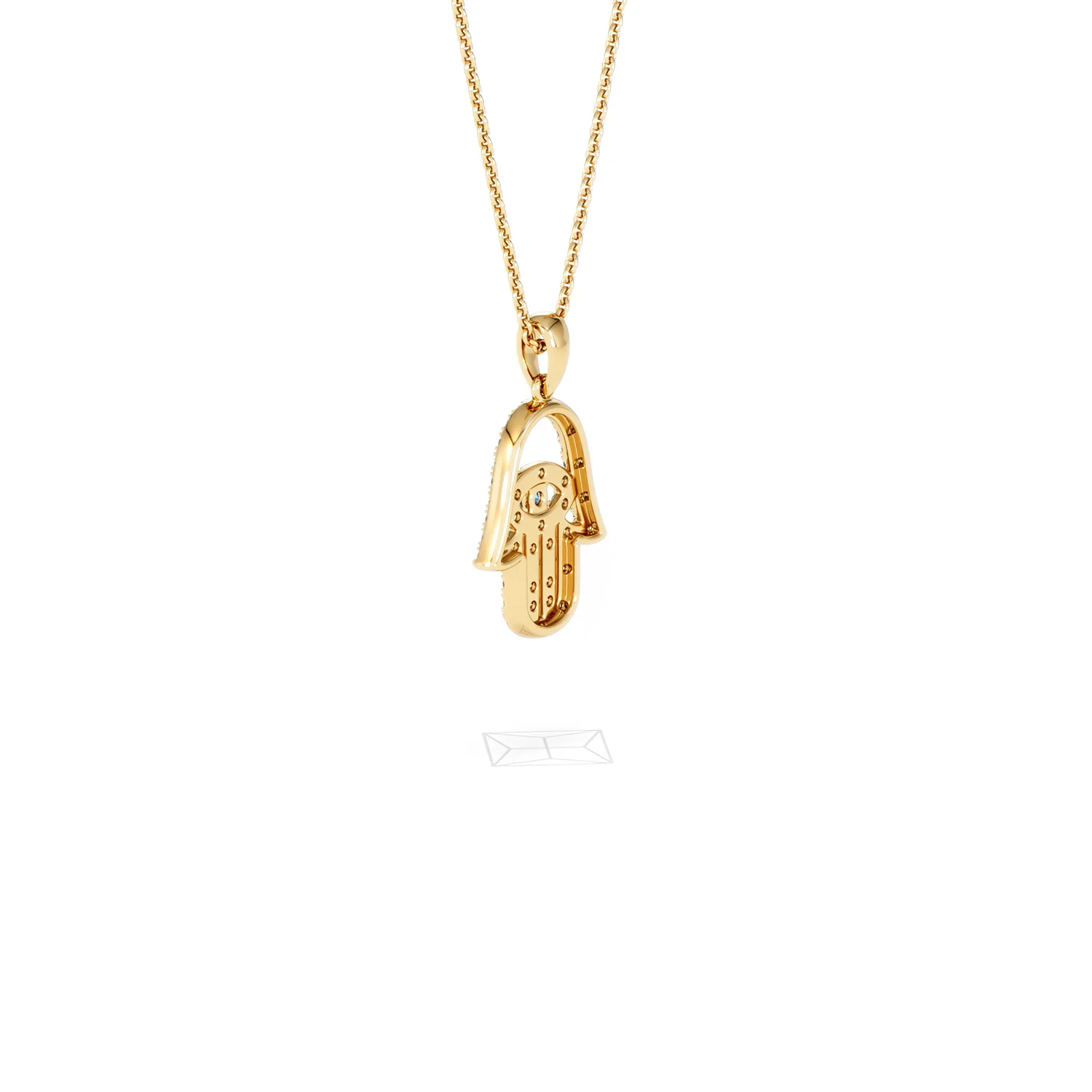Hamsa Fortune 0.05ct Sapphire and 0.25ct Lab Grown Diamond Pendant Necklace in 18K Gold Vermeil - Image 60