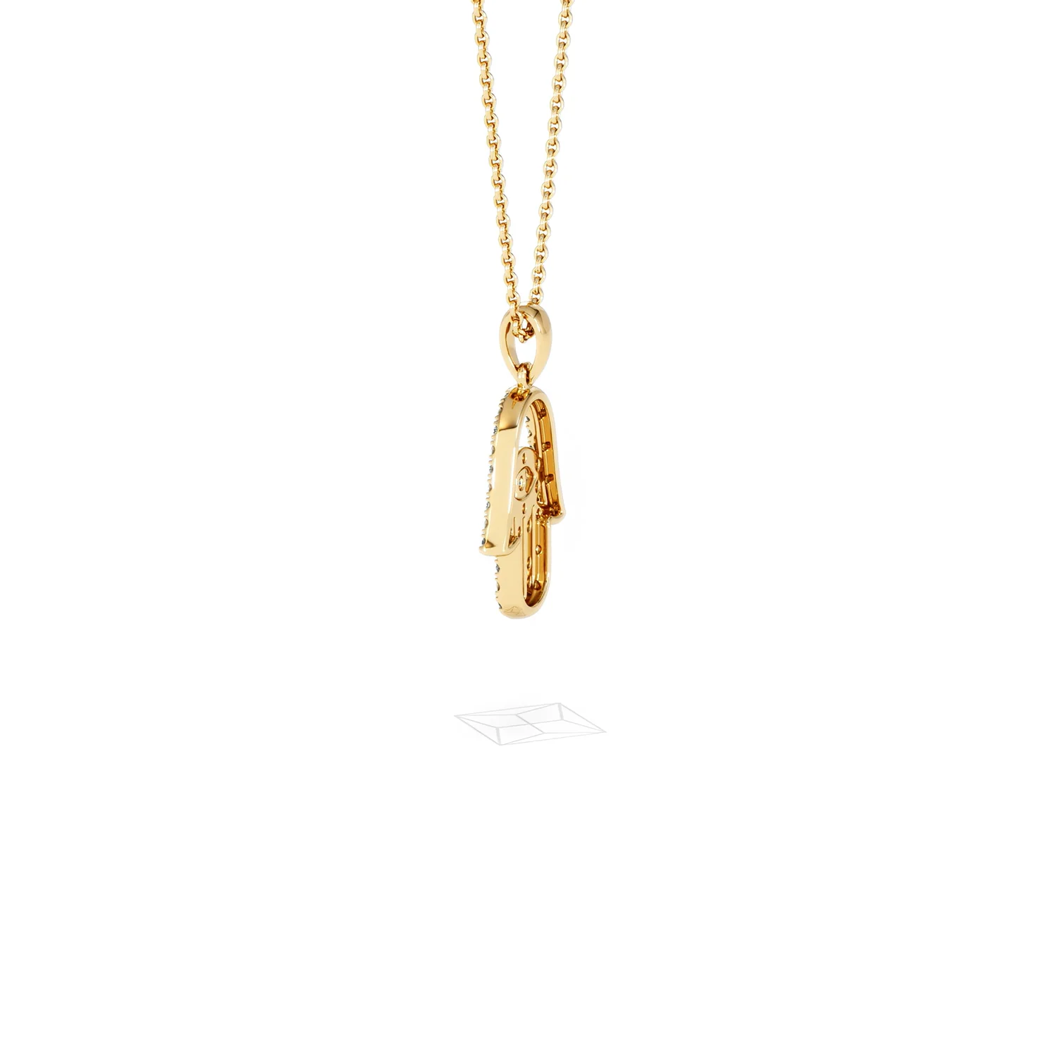 Hamsa Fortune 0.05ct Sapphire and 0.25ct Lab Grown Diamond Pendant Necklace in 18K Gold Vermeil - Image 64