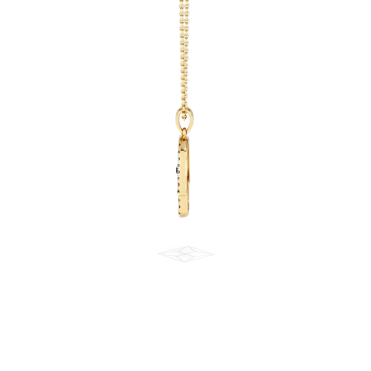 Hamsa Fortune 0.05ct Sapphire and 0.25ct Lab Grown Diamond Pendant Necklace in 18K Gold Vermeil - Image 68