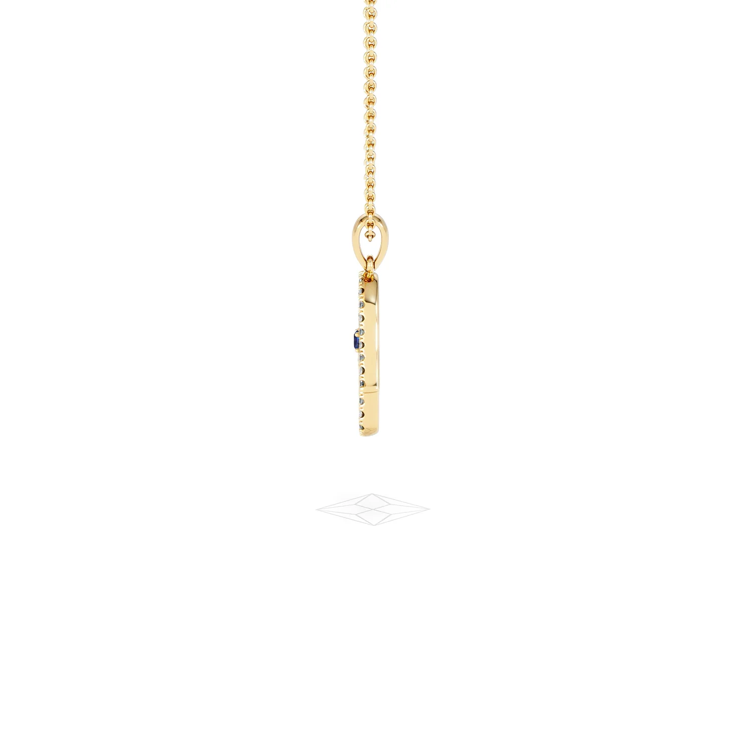 Hamsa Fortune 0.05ct Sapphire and 0.25ct Lab Grown Diamond Pendant Necklace in 18K Gold Vermeil - Image 69