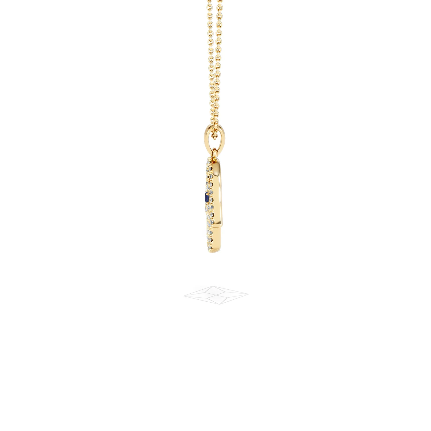 Hamsa Fortune 0.05ct Sapphire and 0.25ct Lab Grown Diamond Pendant Necklace in 18K Gold Vermeil - Image 70
