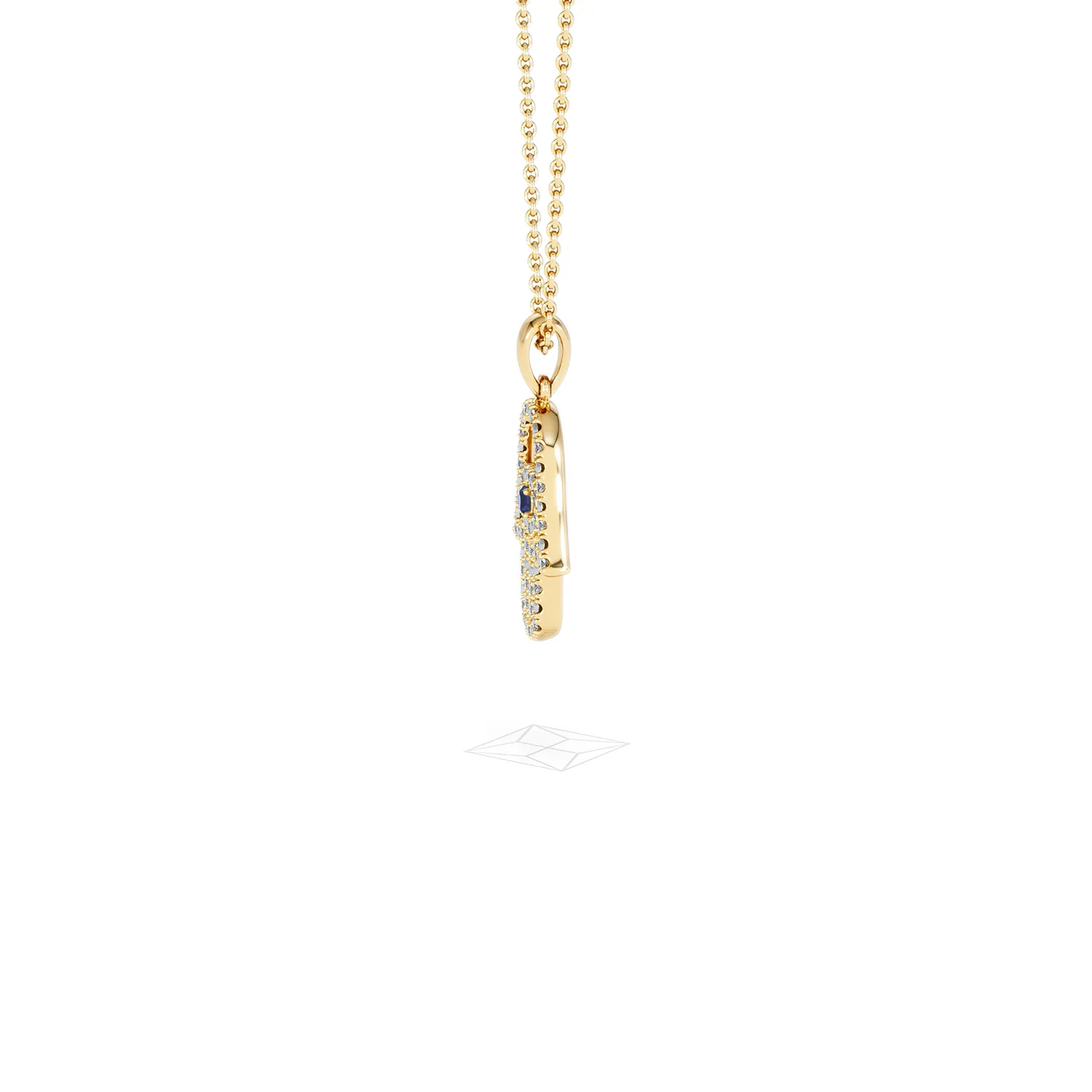 Hamsa Fortune 0.05ct Sapphire and 0.25ct Lab Grown Diamond Pendant Necklace in 18K Gold Vermeil - Image 71