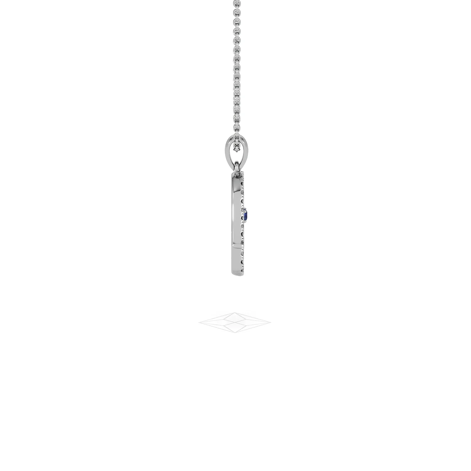 Hamsa Fortune 0.05ct Sapphire and 0.25ct Lab Grown Diamond Pendant Necklace in Sterling Silver - Image 29