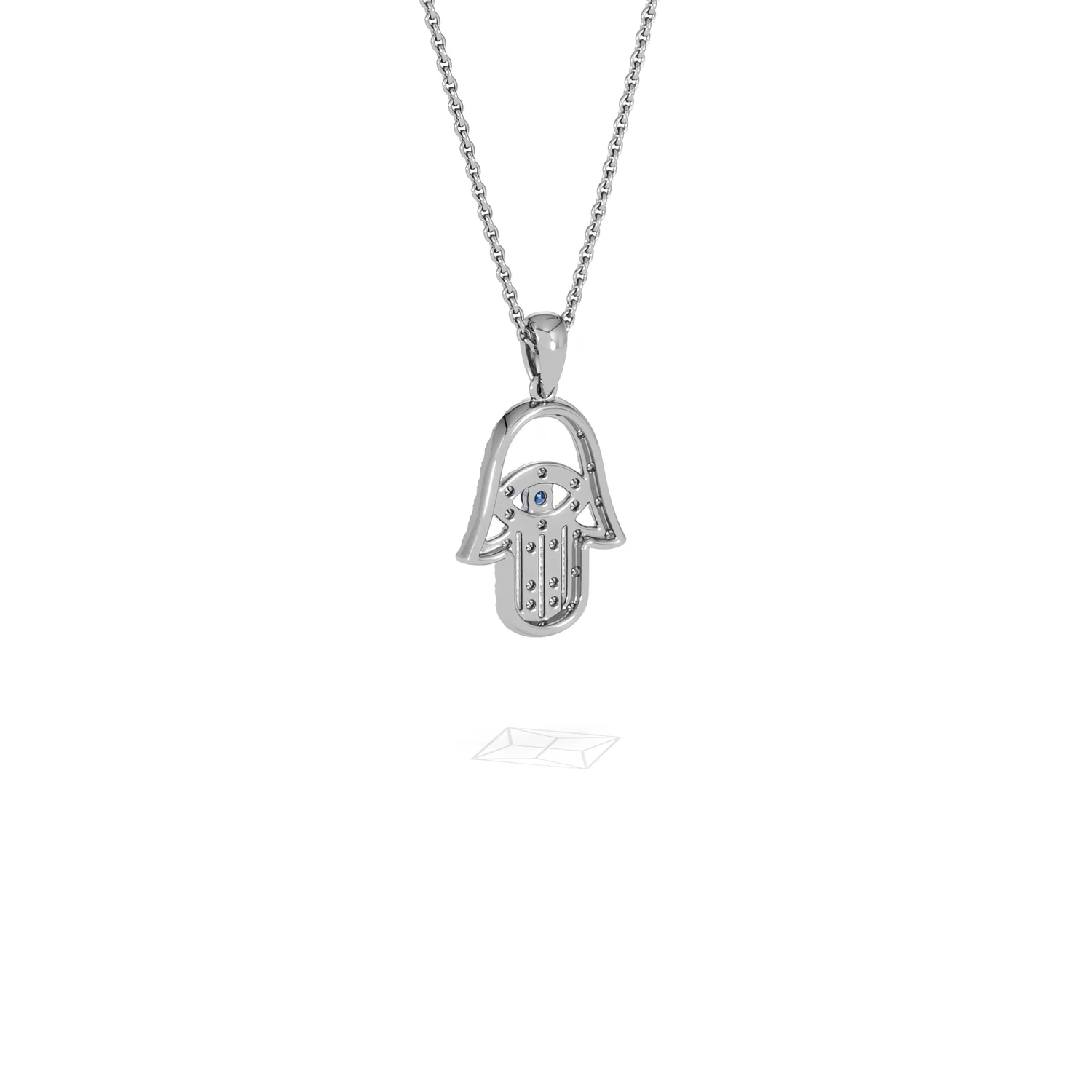 Hamsa Fortune 0.05ct Sapphire and 0.25ct Lab Grown Diamond Pendant Necklace in Sterling Silver - Image 55