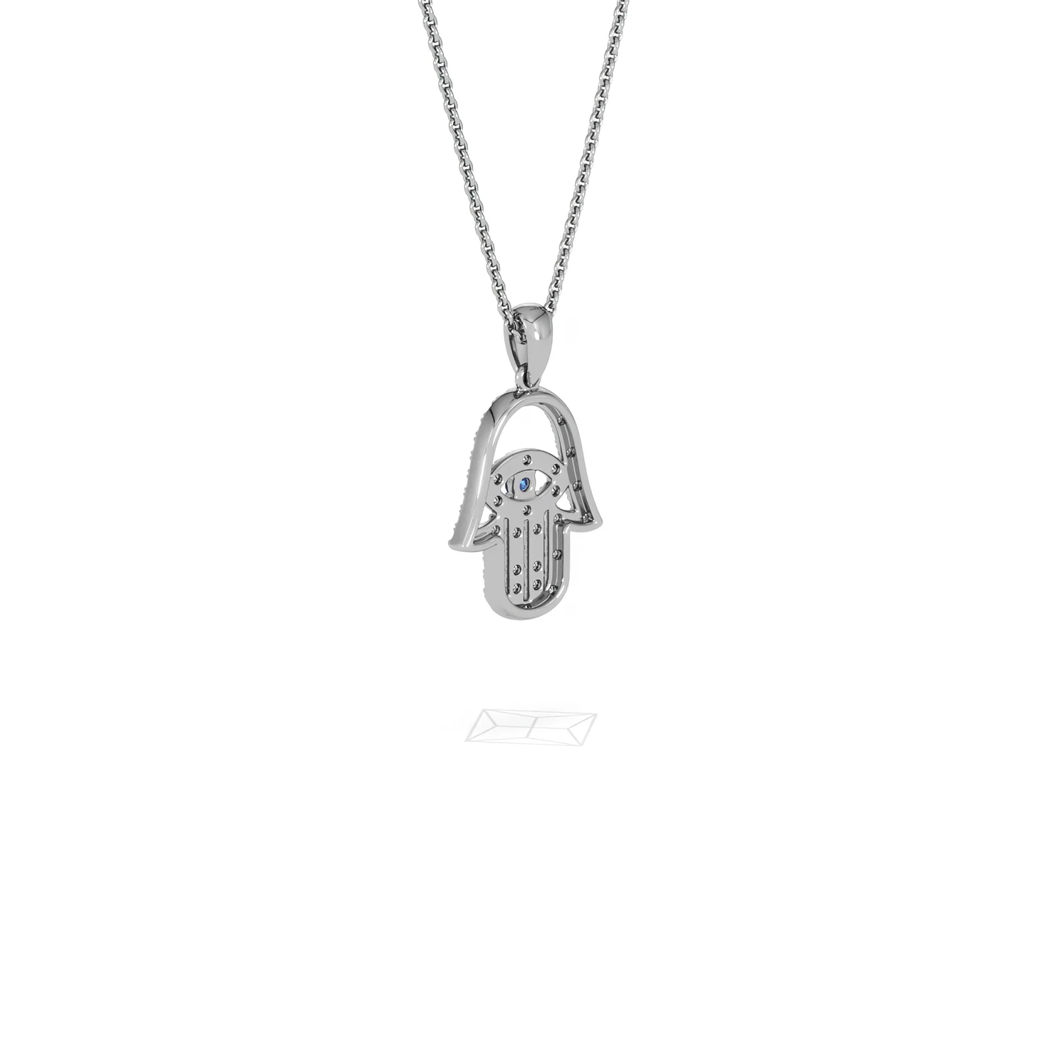Hamsa Fortune 0.05ct Sapphire and 0.25ct Lab Grown Diamond Pendant Necklace in Sterling Silver - Image 57