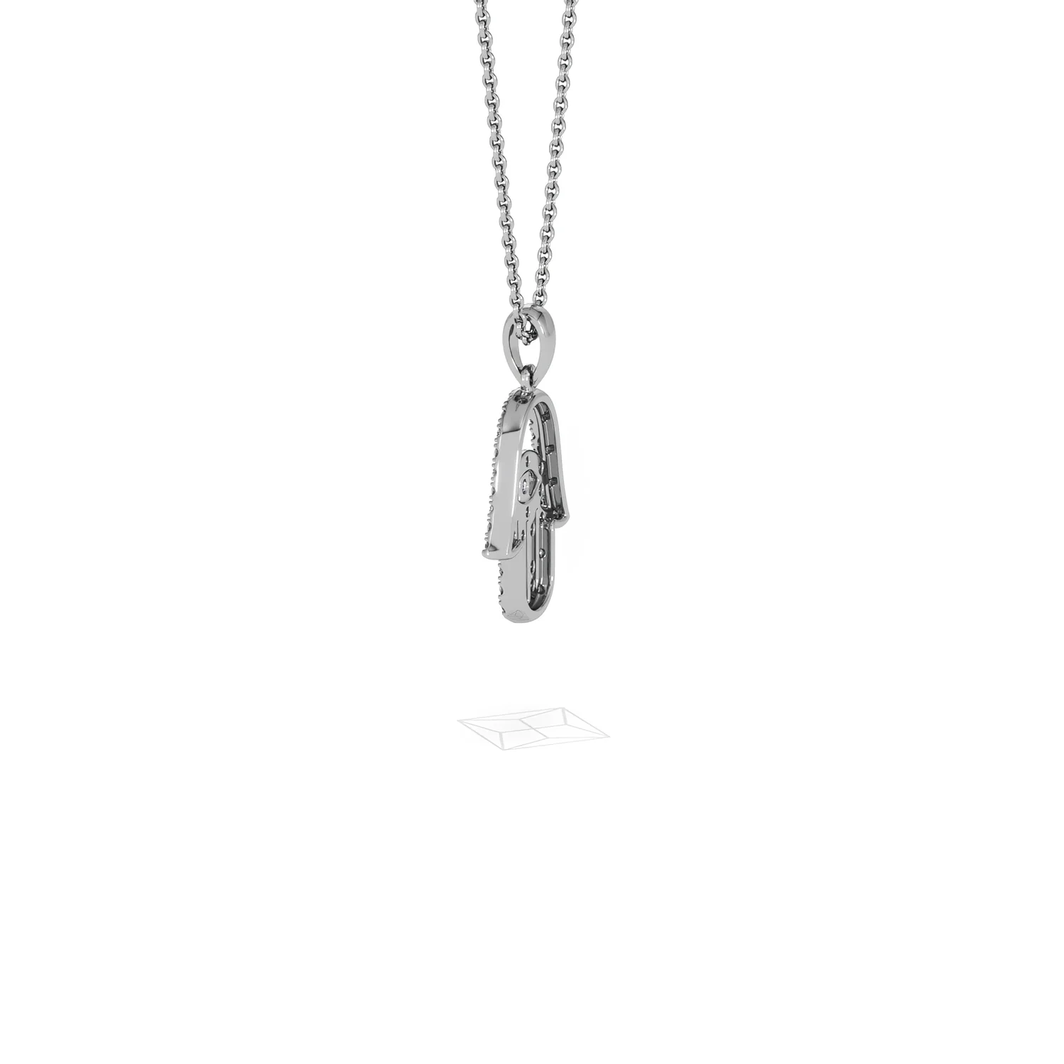 Hamsa Fortune 0.05ct Sapphire and 0.25ct Lab Grown Diamond Pendant Necklace in Sterling Silver - Image 64