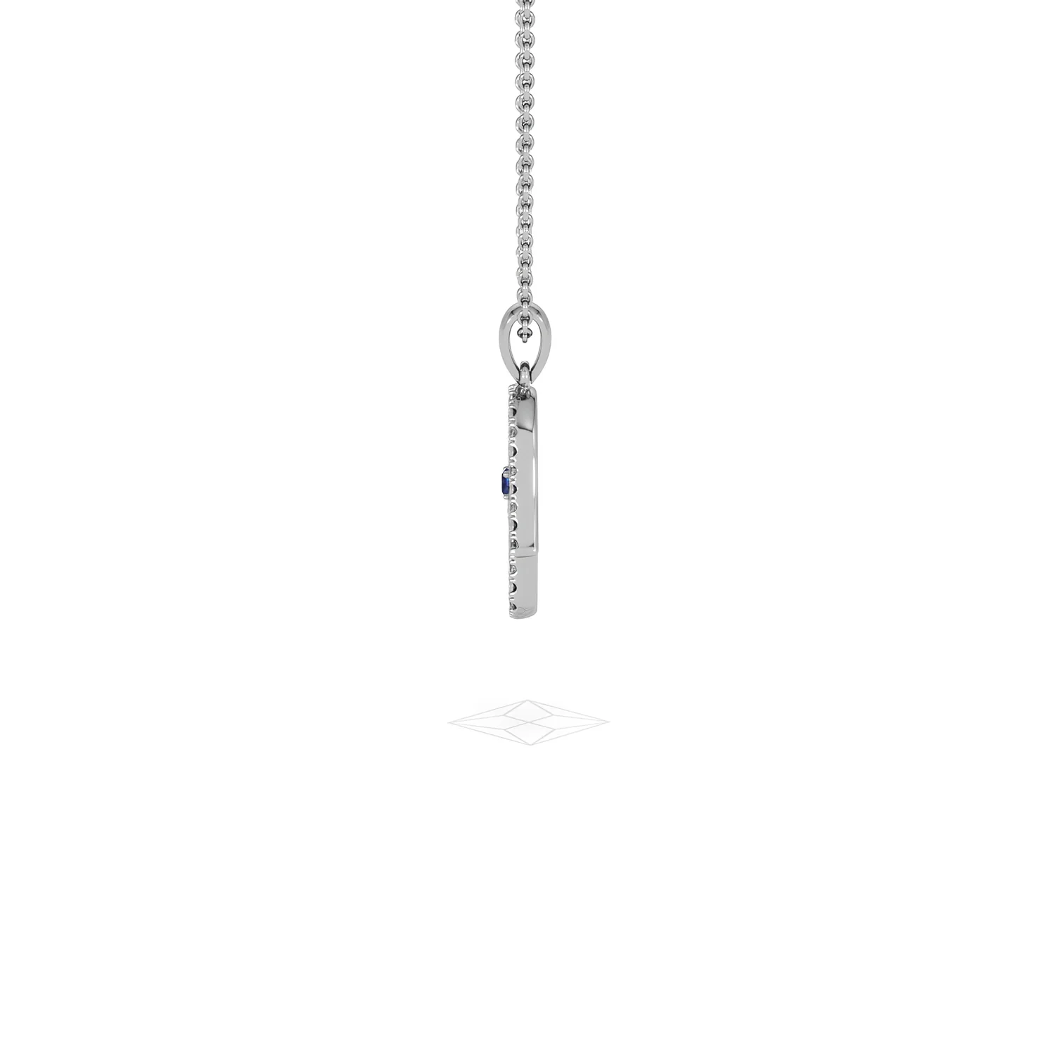 Hamsa Fortune 0.05ct Sapphire and 0.25ct Lab Grown Diamond Pendant Necklace in Sterling Silver - Image 69