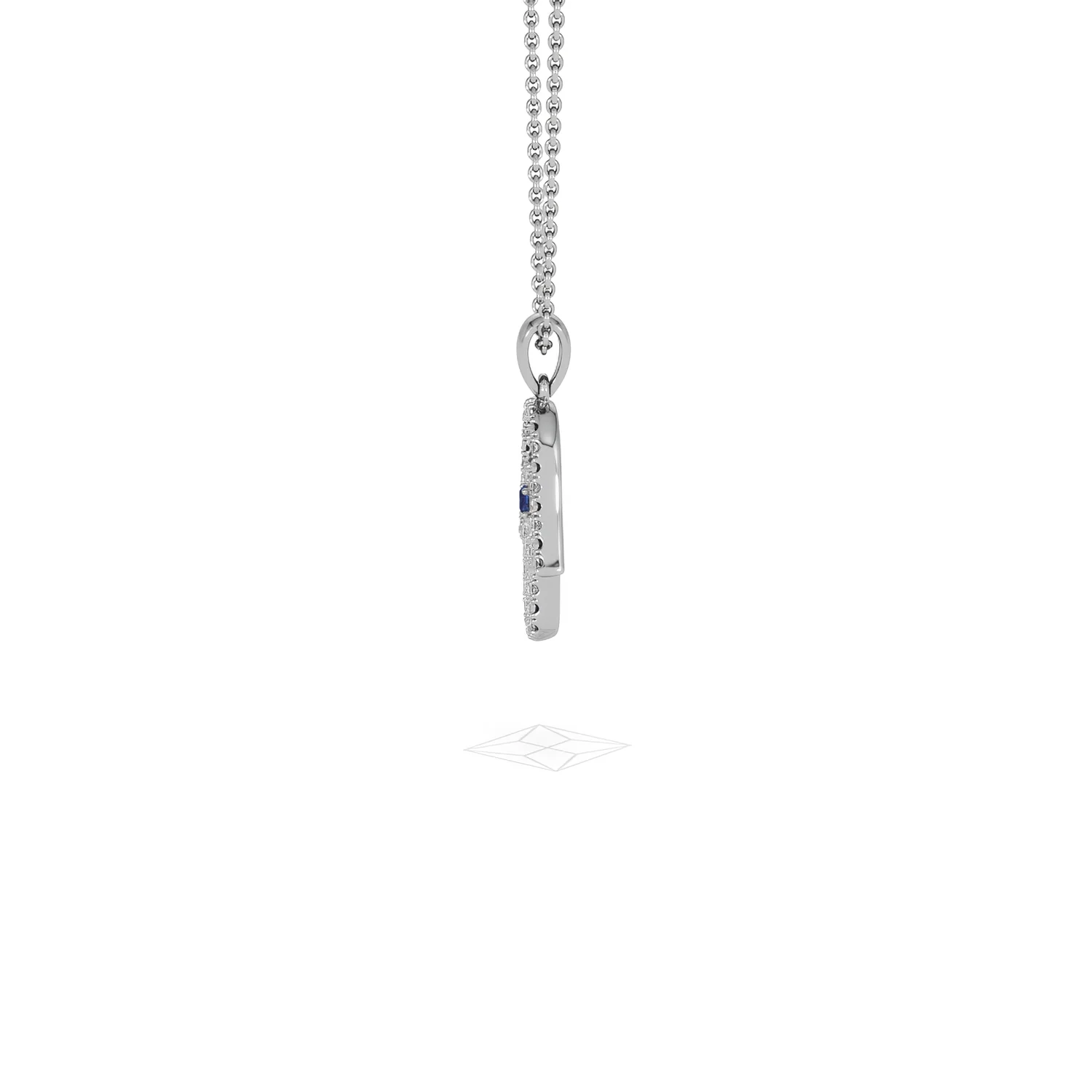 Hamsa Fortune 0.05ct Sapphire and 0.25ct Lab Grown Diamond Pendant Necklace in Sterling Silver - Image 70