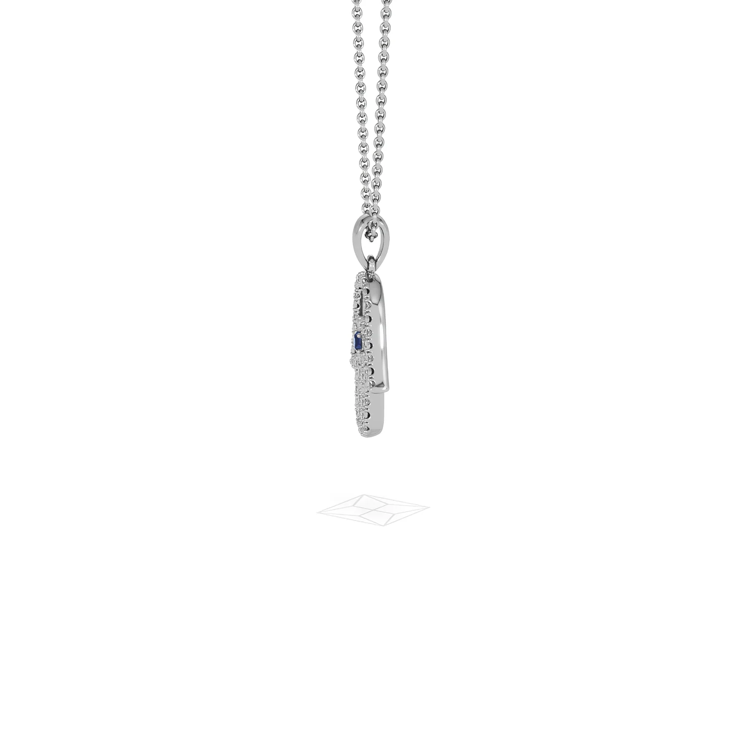 Hamsa Fortune 0.05ct Sapphire and 0.25ct Lab Grown Diamond Pendant Necklace in Sterling Silver - Image 71