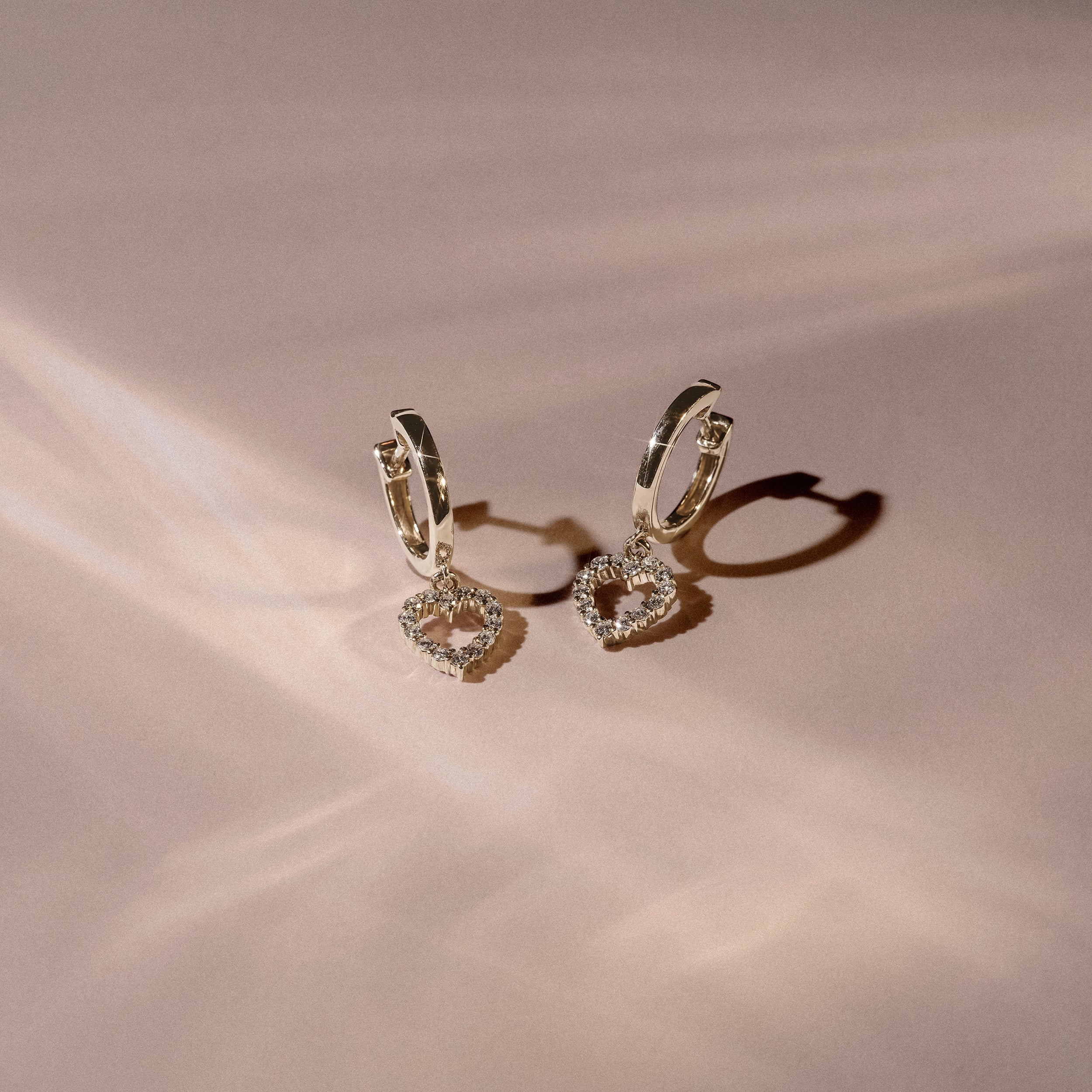 Heart Drop Huggie Lab Diamond Earrings 0.31ct in 18k Gold Vermeil - Image 4