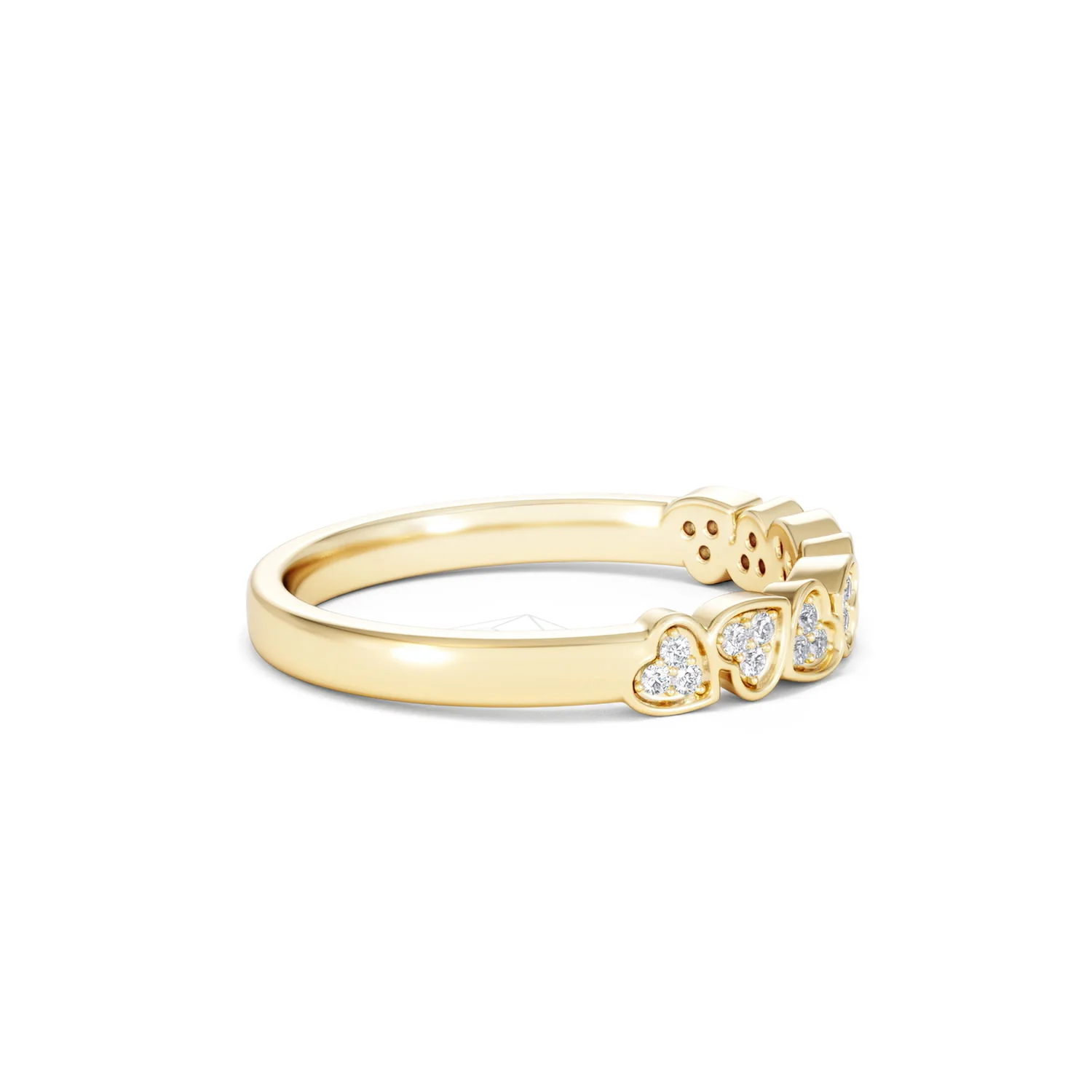 Heart Half Eternity Ring Lab Diamond 0.11ct in 18K Gold Vermeil - Image 29